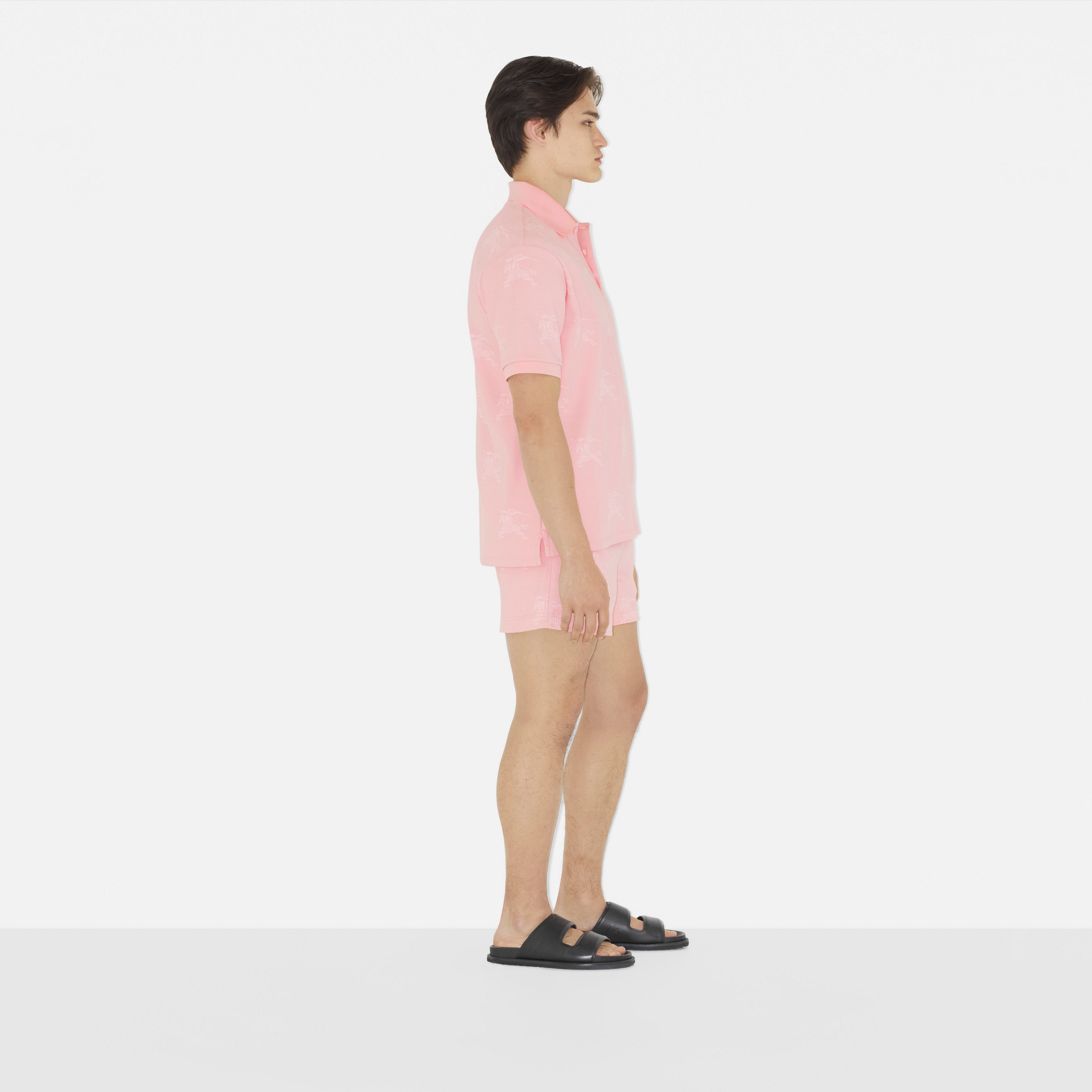 EKD Technical Cotton Piqué Shorts in Soft Blossom - Men | Burberry® Official - 3