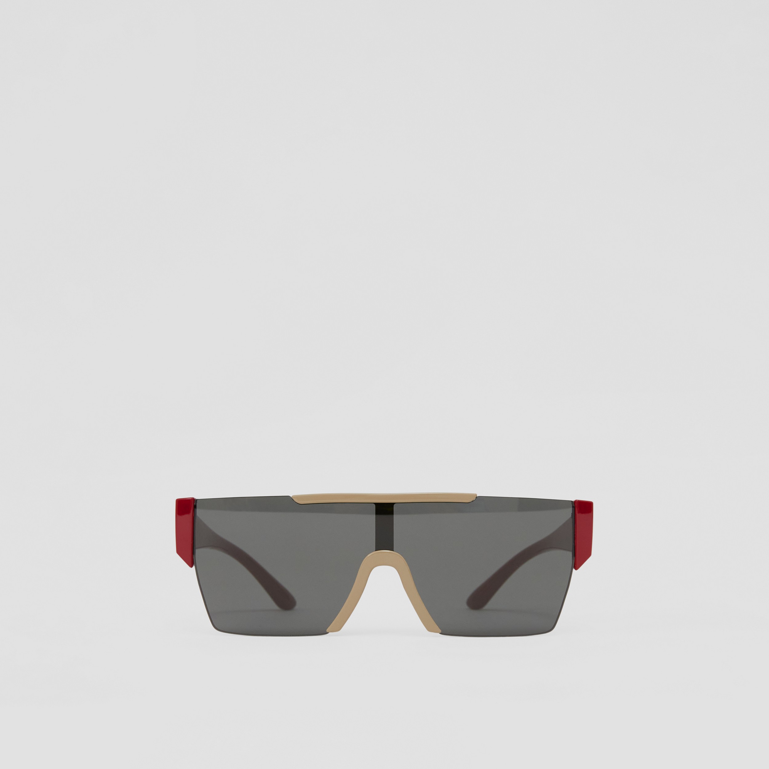 徽标装饰长方框太阳眼镜 (米色) | Burberry® 博柏利官网 - 1