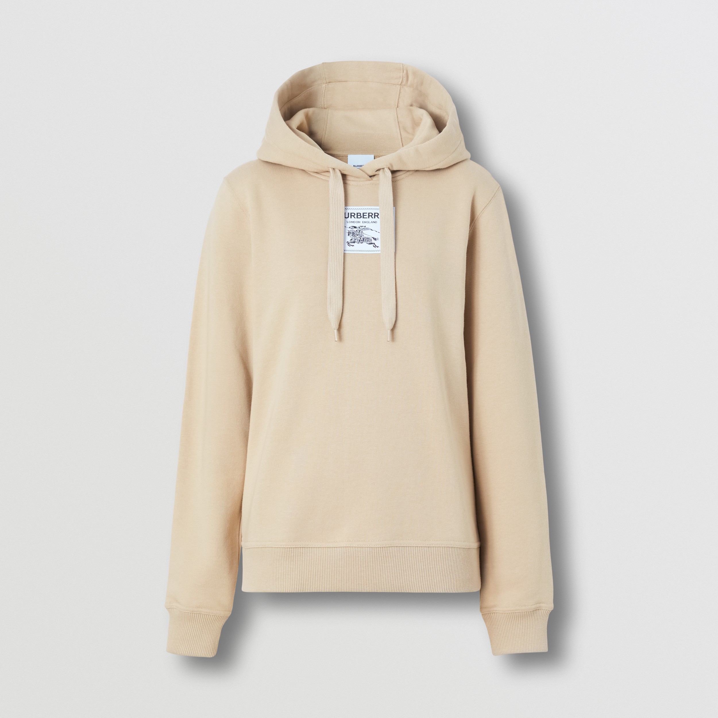 Prorsum Label Cotton Hoodie in Soft Fawn - Women | Burberry® Official