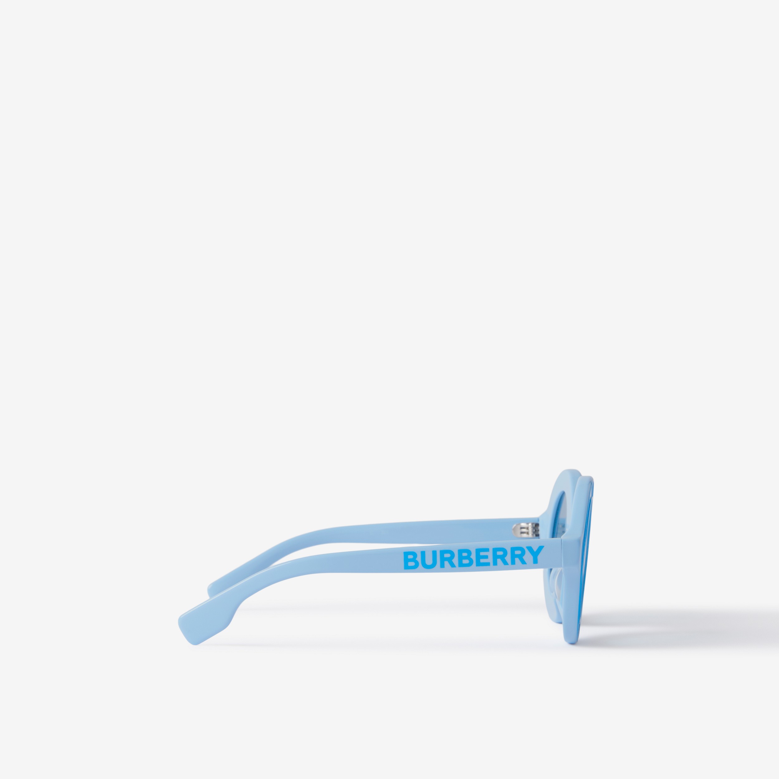 Logo Detail Round Frame Sunglasses in Azure Blue - Children | Burberry® Official - 2