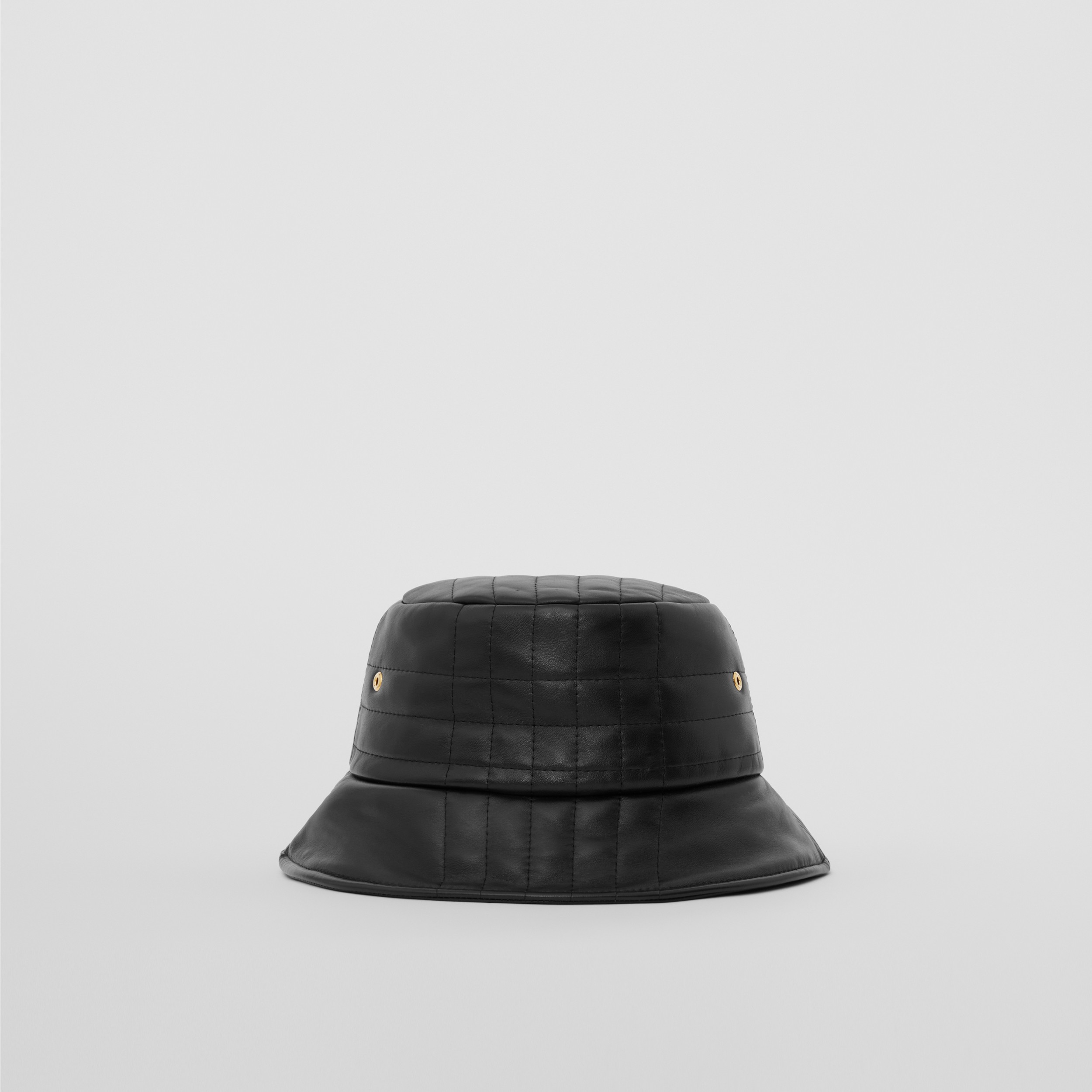 专属标识装饰绗缝皮革渔夫帽 (黑色) | Burberry® 博柏利官网 - 3