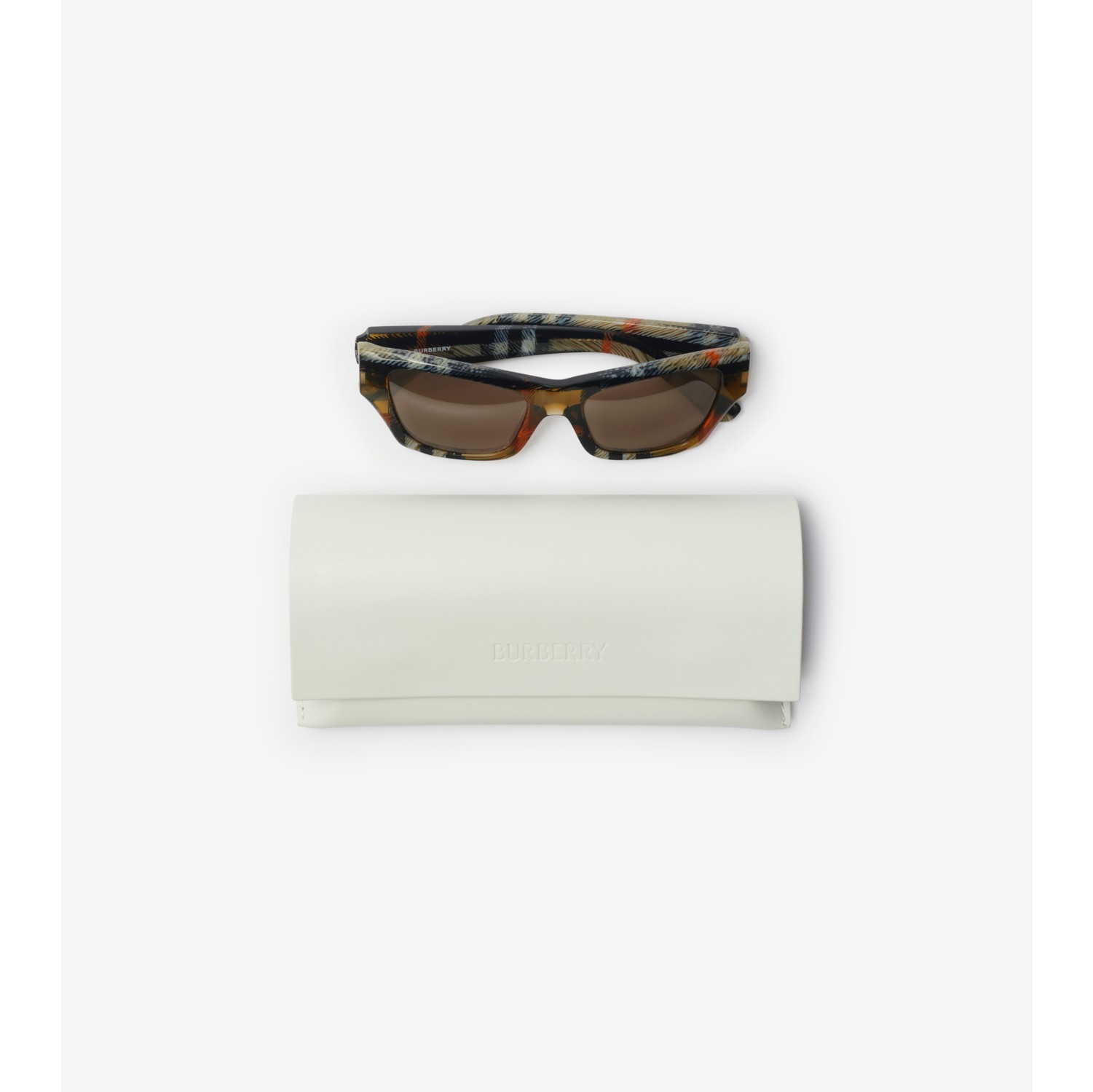 Shield Facet Cat-eye Sunglasses