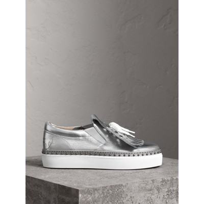 burberry sneakers womens silver