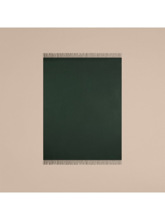 Cashmere Blanket in Dark Forest Green Burberry United States