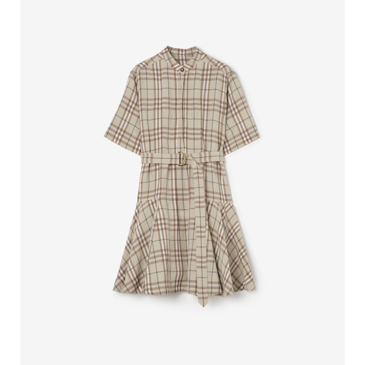 Check Linen Blend Dress