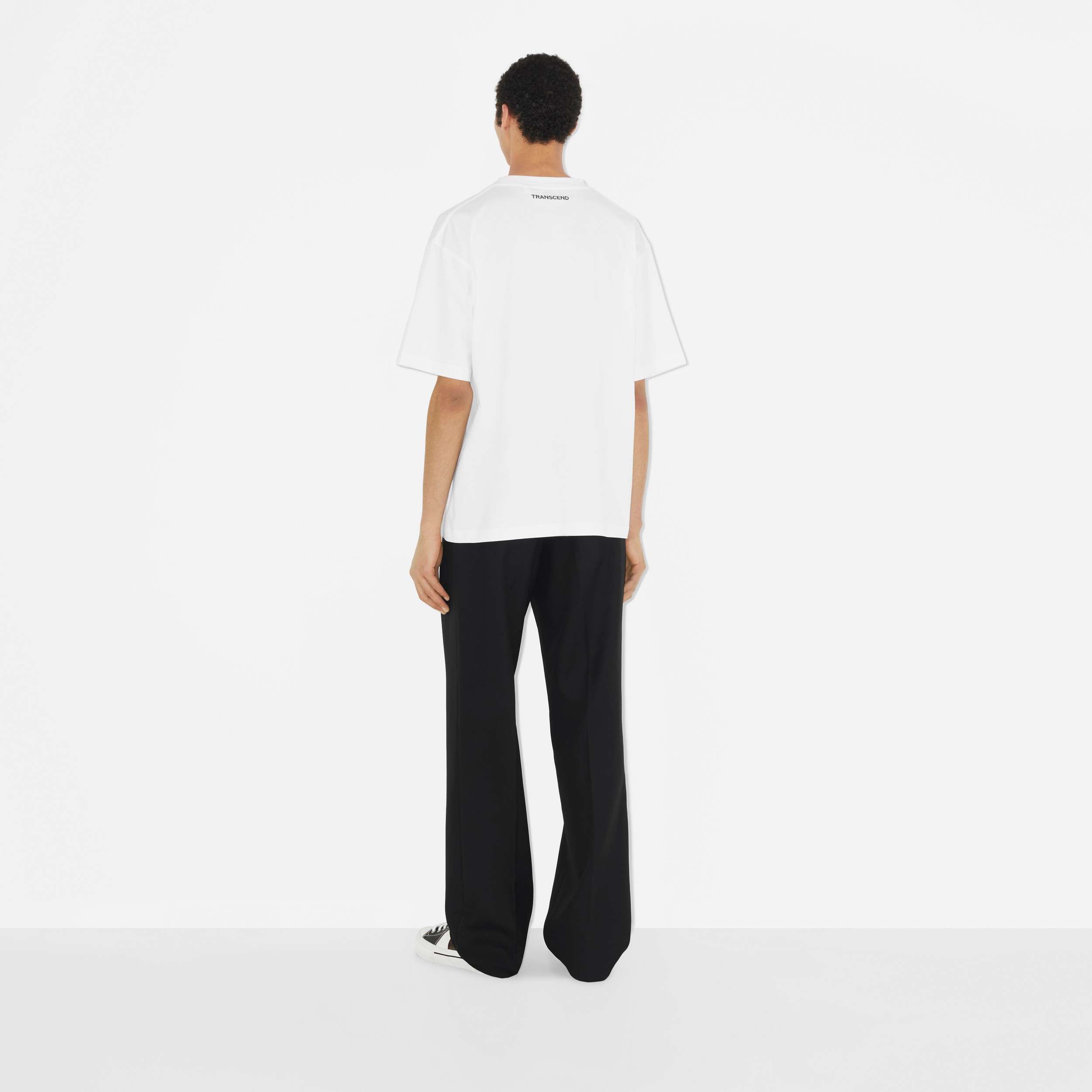 Camiseta de algodão com estampa de logotipo (Branco) - Homens | Burberry® oficial - 4