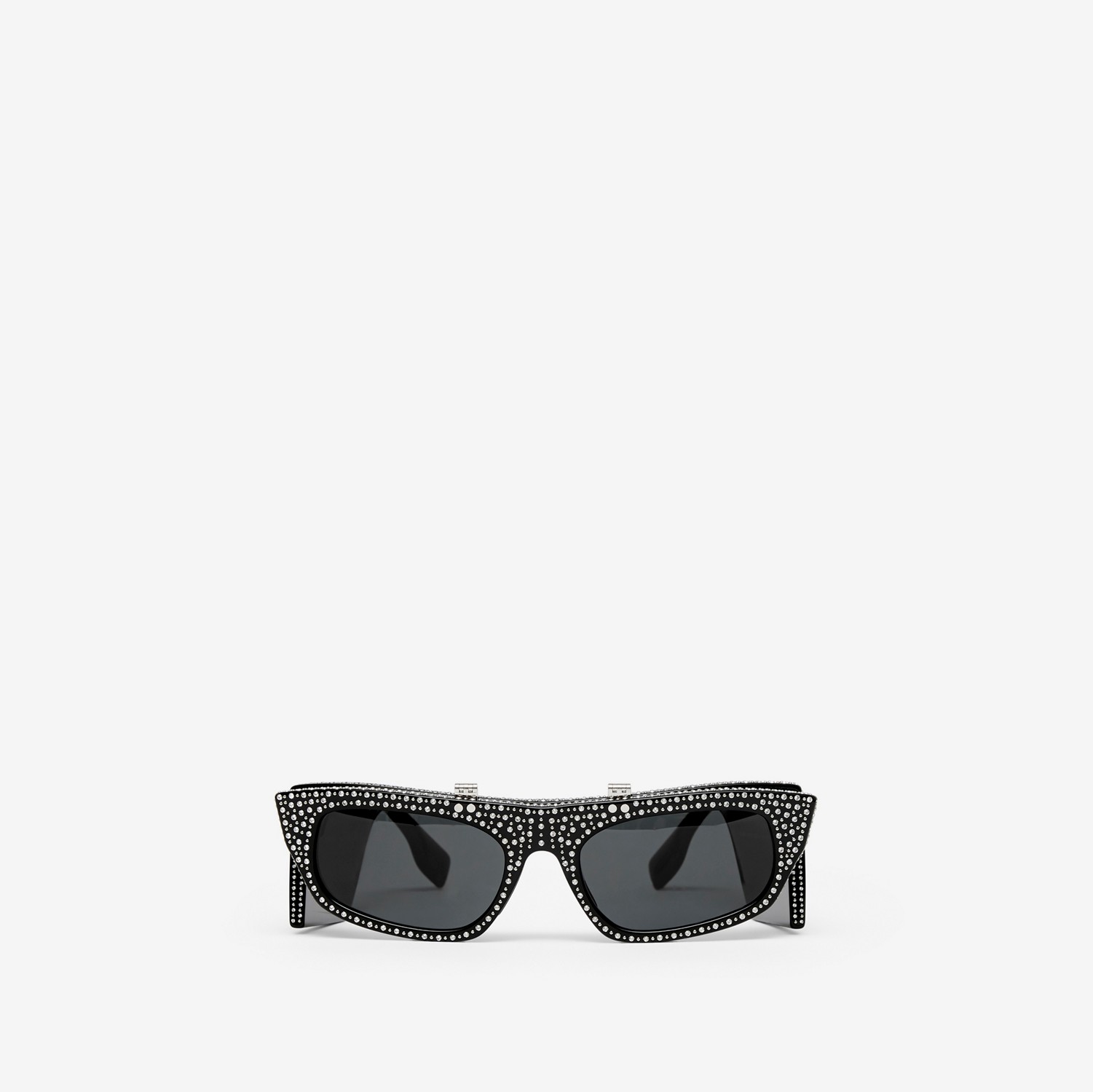 Crystal Flip-up Cat-eye Frame Palmer Sunglasses in Metal Grey - Women | Burberry® Official