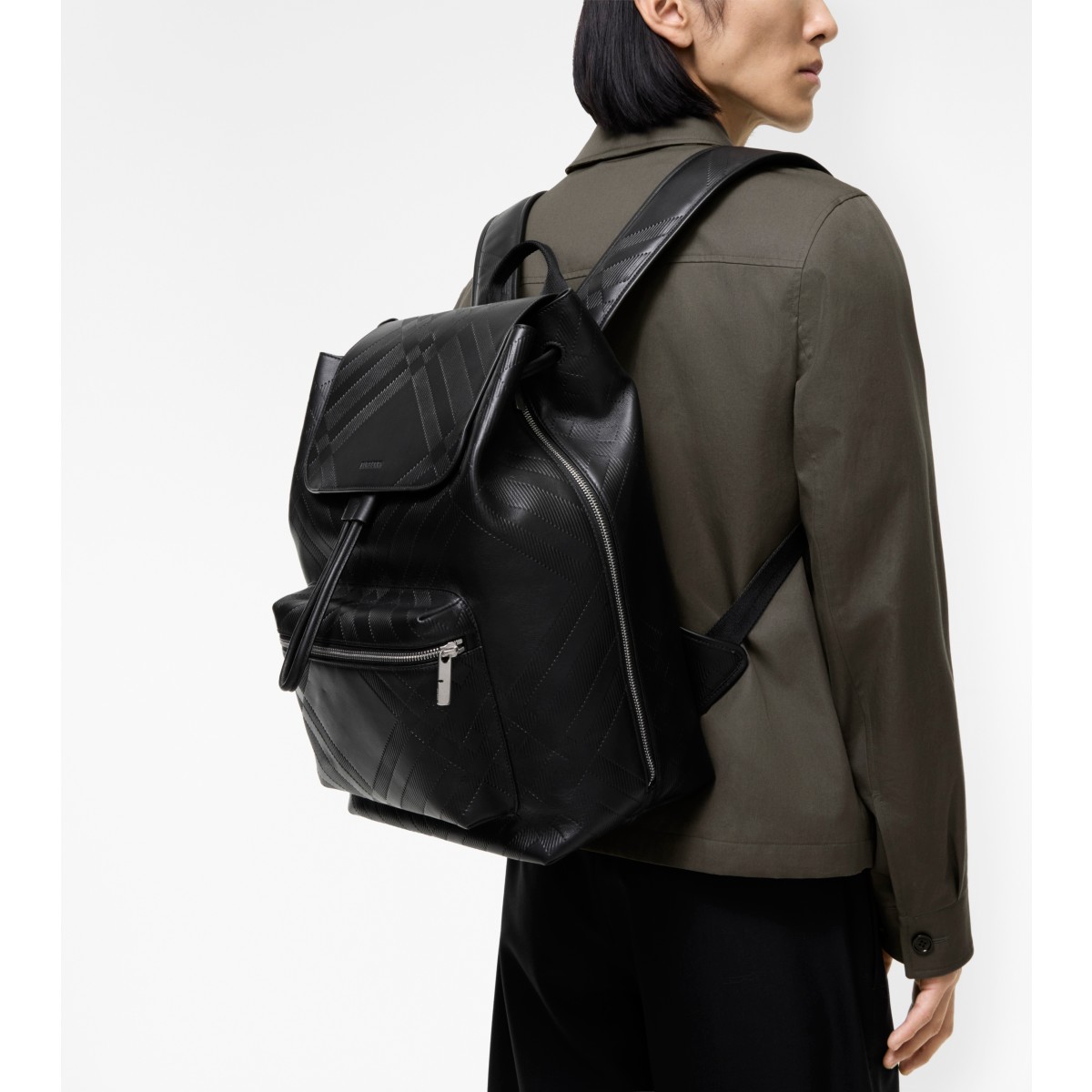  Check Embossed Backpack