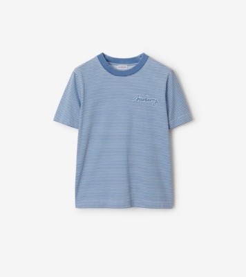 ★Burberry★ストライプ コットン Tシャツ バーバリー アイコンストライプ トリム コットン Tシャツ