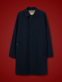 Coal Blue Cotton Gabardine Mid-length Camden Heritage Car Coat