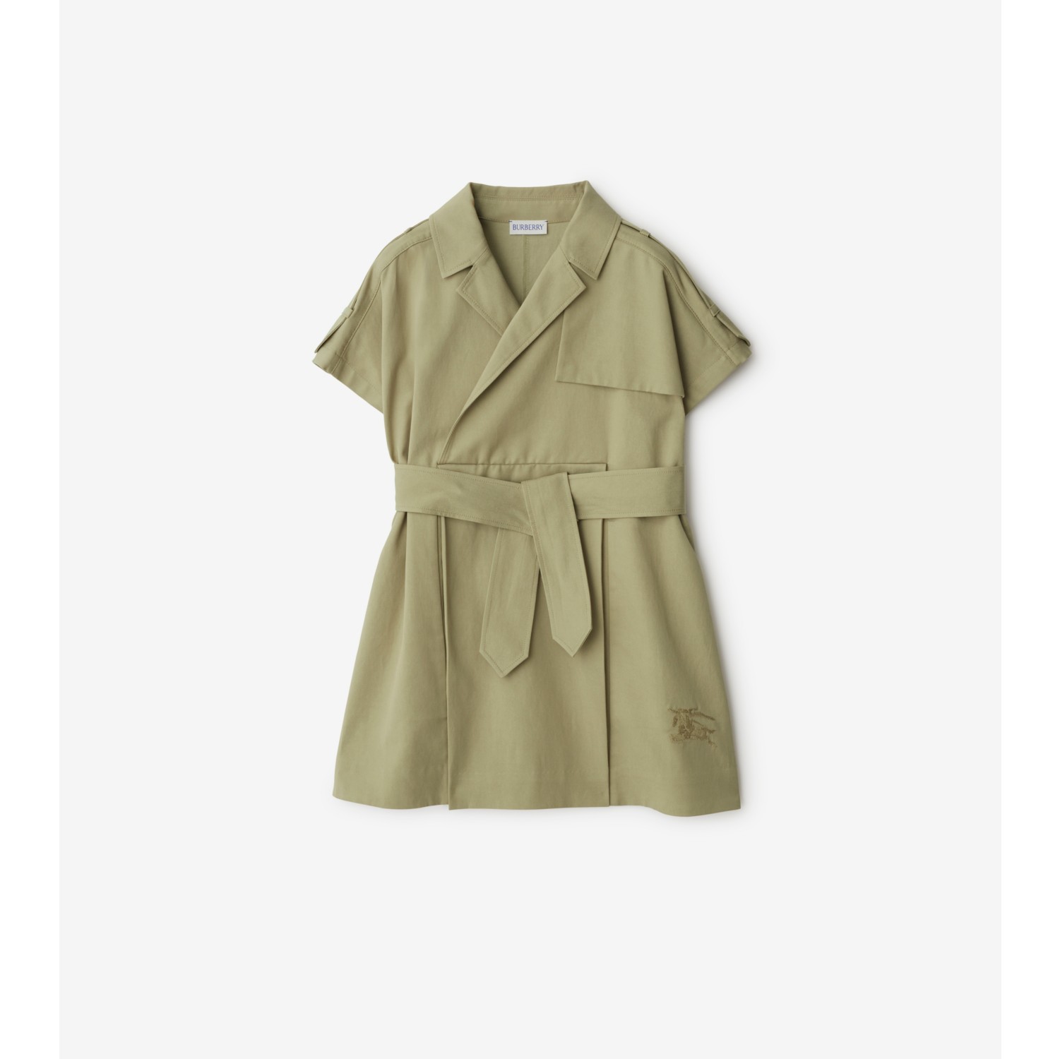 Cotton Blend Trench Dress