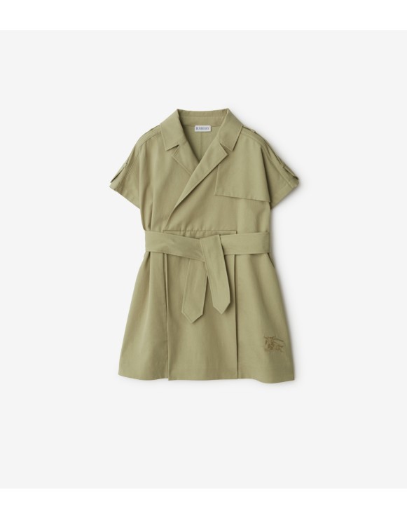 Cotton Blend Trench Dress