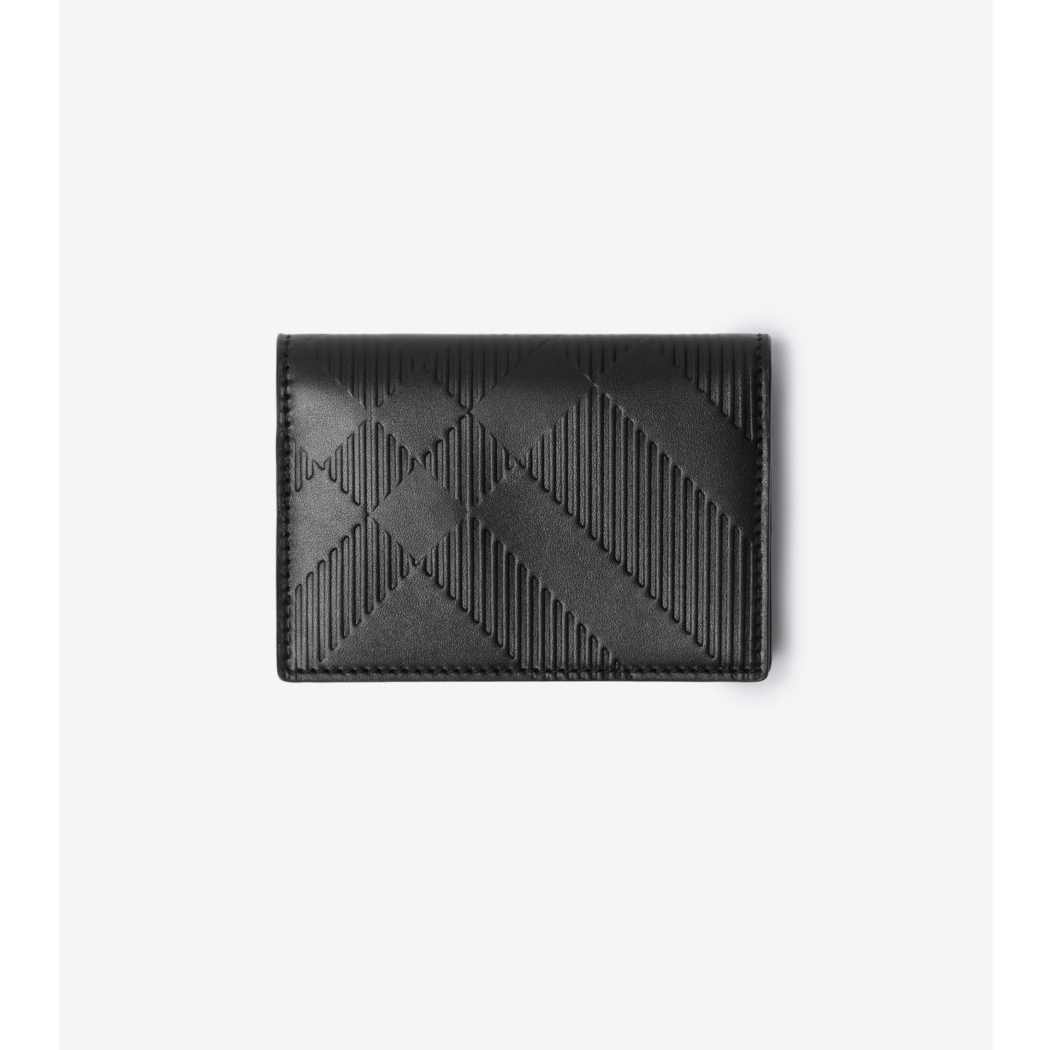 Check Leather Bifold Wallet in Black - Men | Burberry® Official