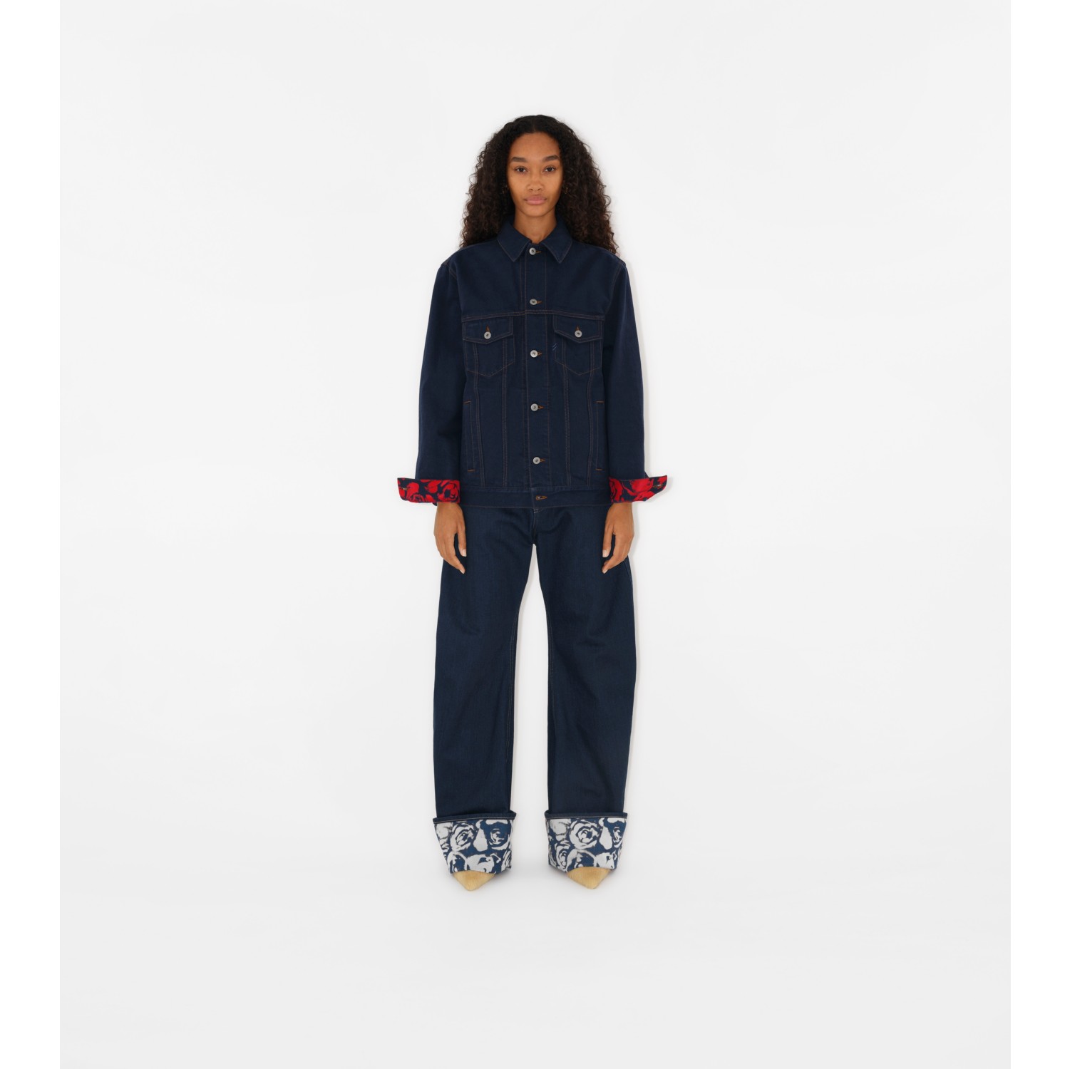 Heavyweight Denim Jeans in Indigo blue Women, Cotton Burberry® Official
