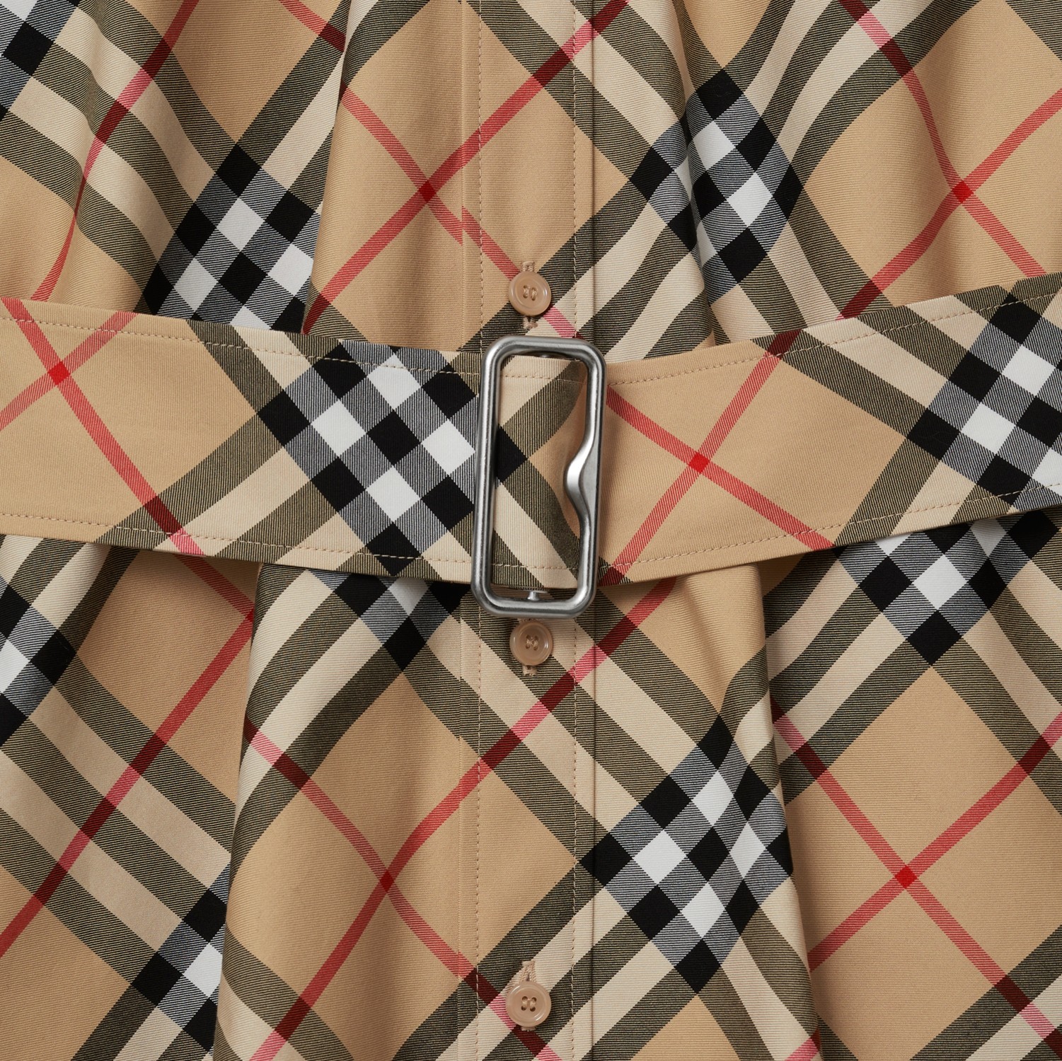 Vestido estilo camisa de algodão em Check