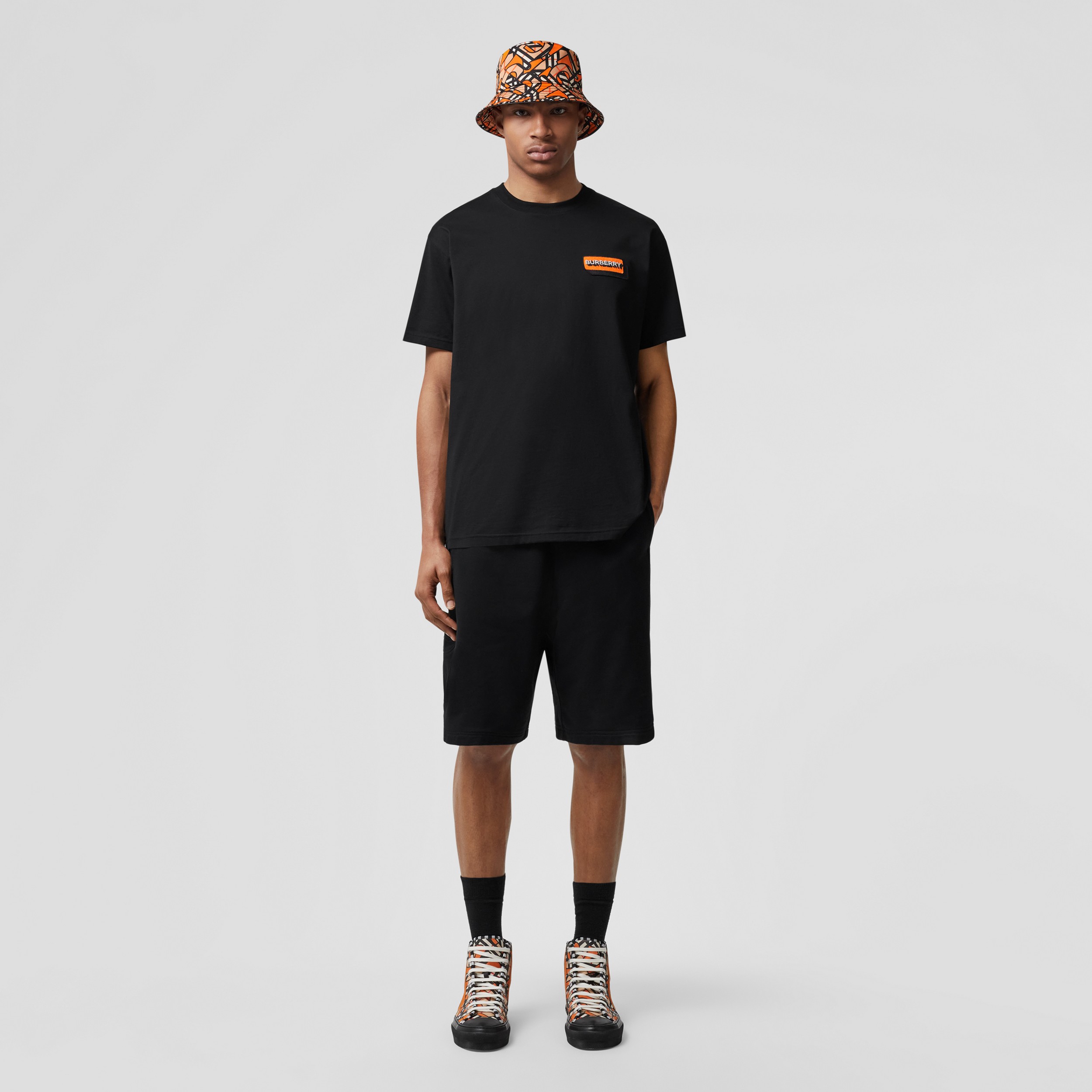 Camiseta oversize en algodón con logotipo (Negro) - Hombre | Burberry® oficial - 1