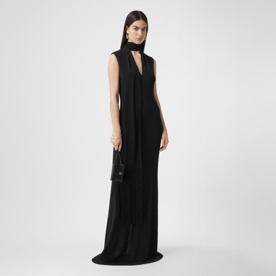 black jersey evening dress