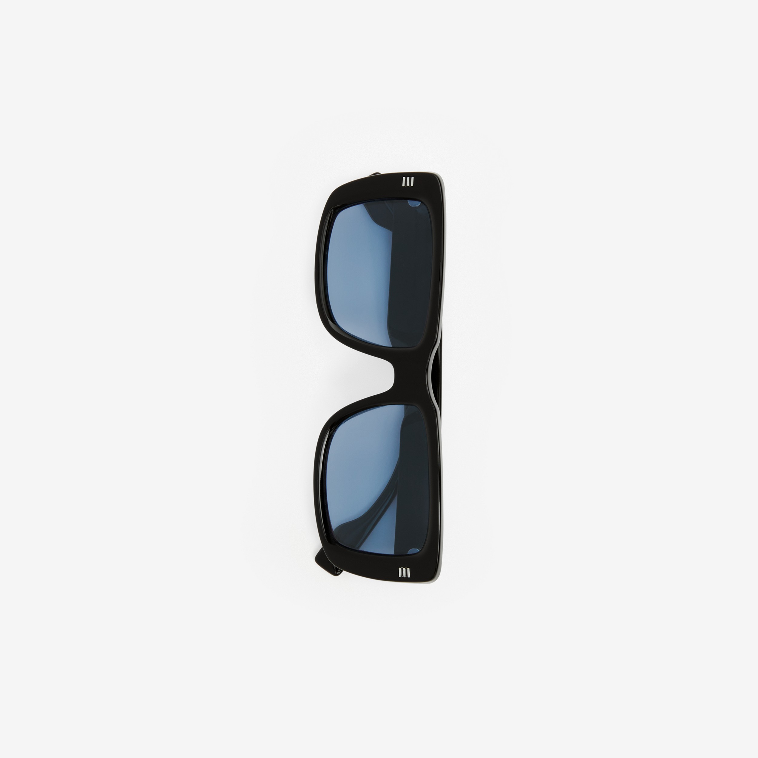 徽标装饰长方框太阳眼镜 (黑色 / 蓝色) - 男士 | Burberry® 博柏利官网 - 2