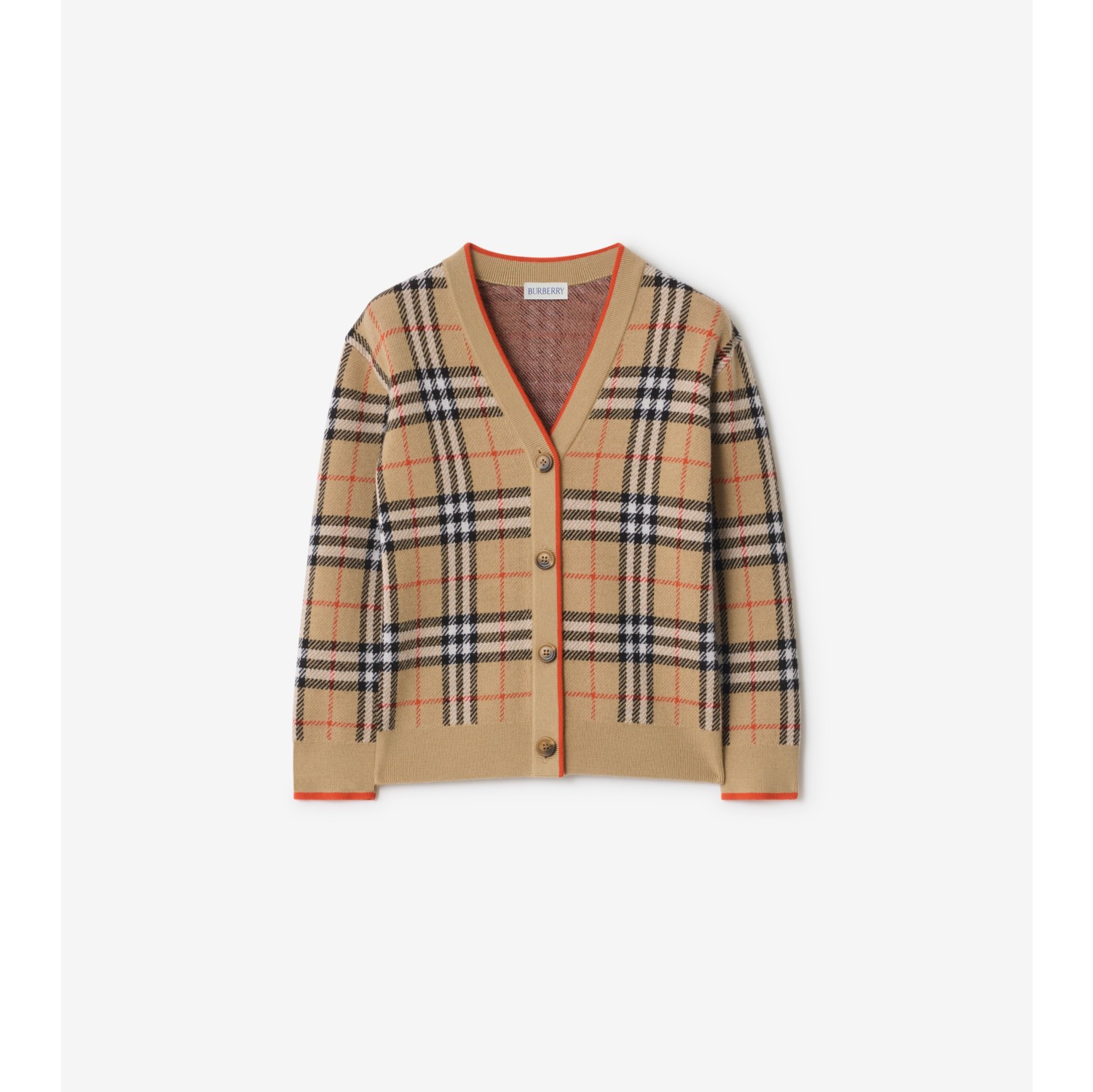 Check Wool Cardigan