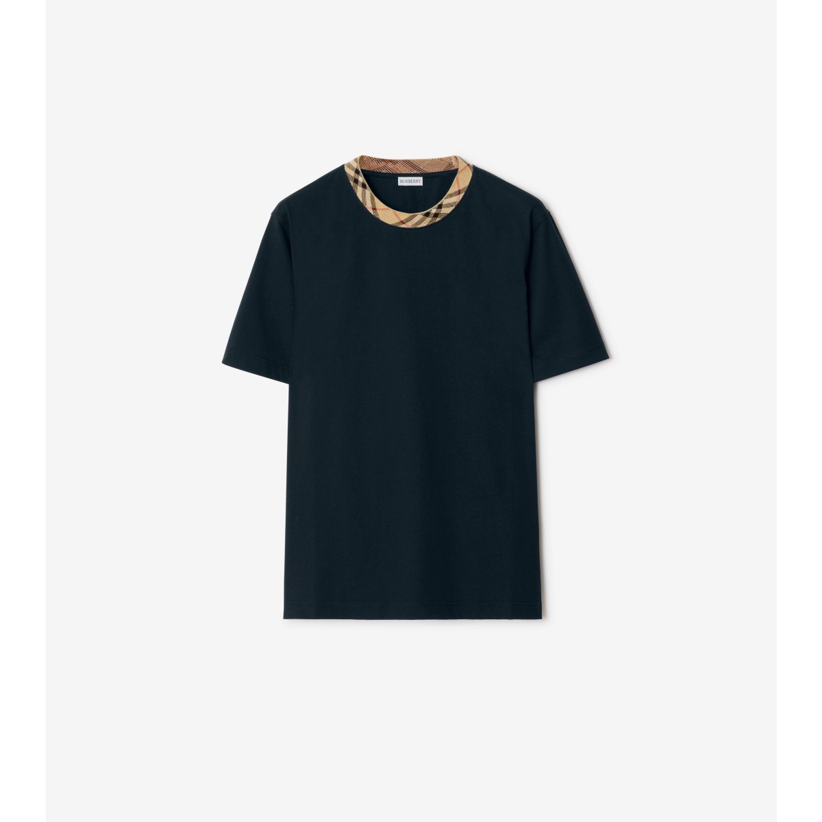  Check Trim Cotton T-shirt