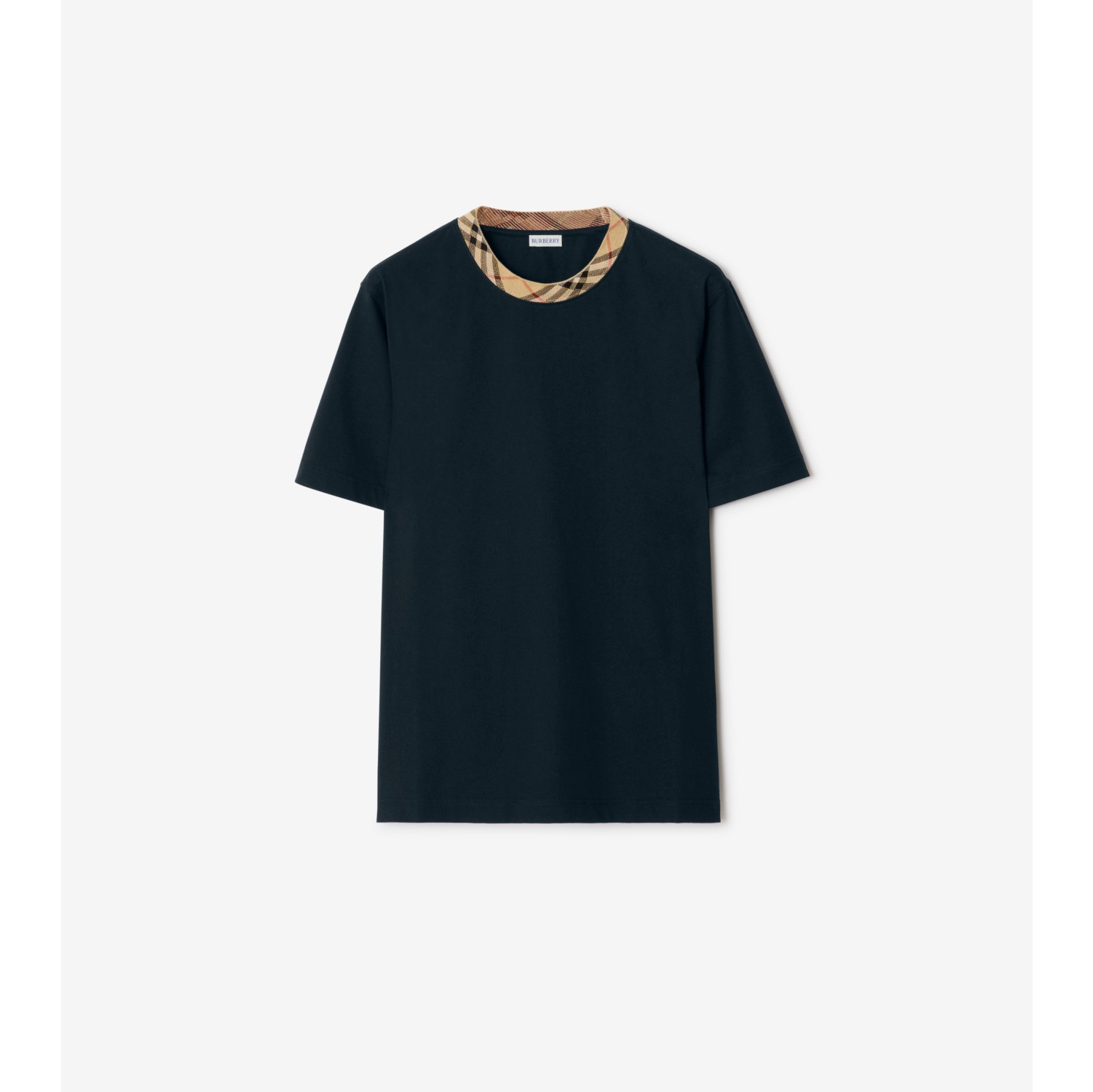 Check Trim Cotton T-shirt