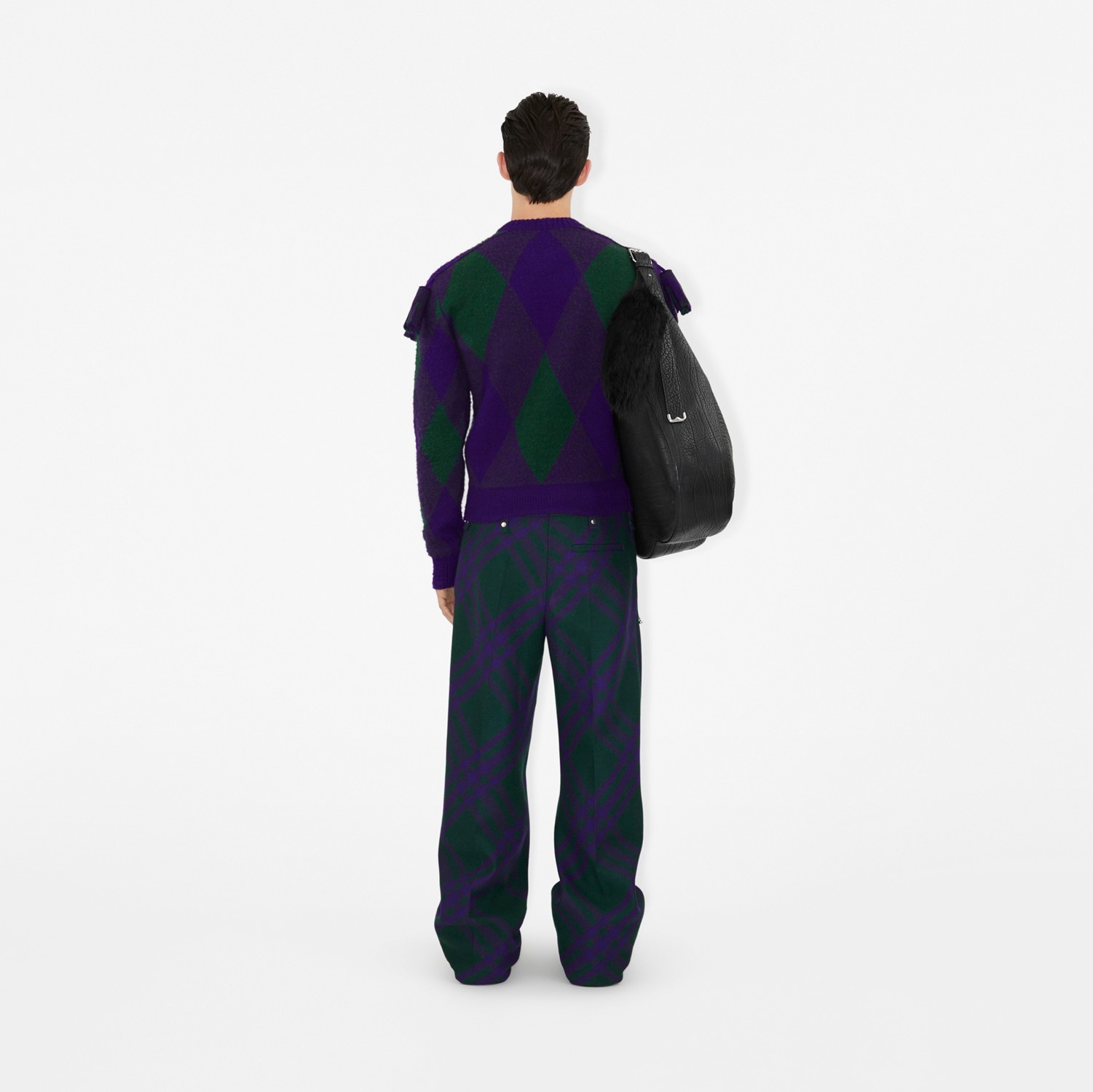菱形图案羊毛衫 (皇室紫) - 男士 | Burberry® 博柏利官网