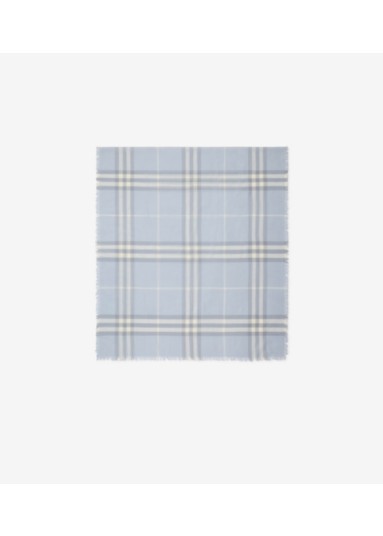 Wide Check Wool Scarf