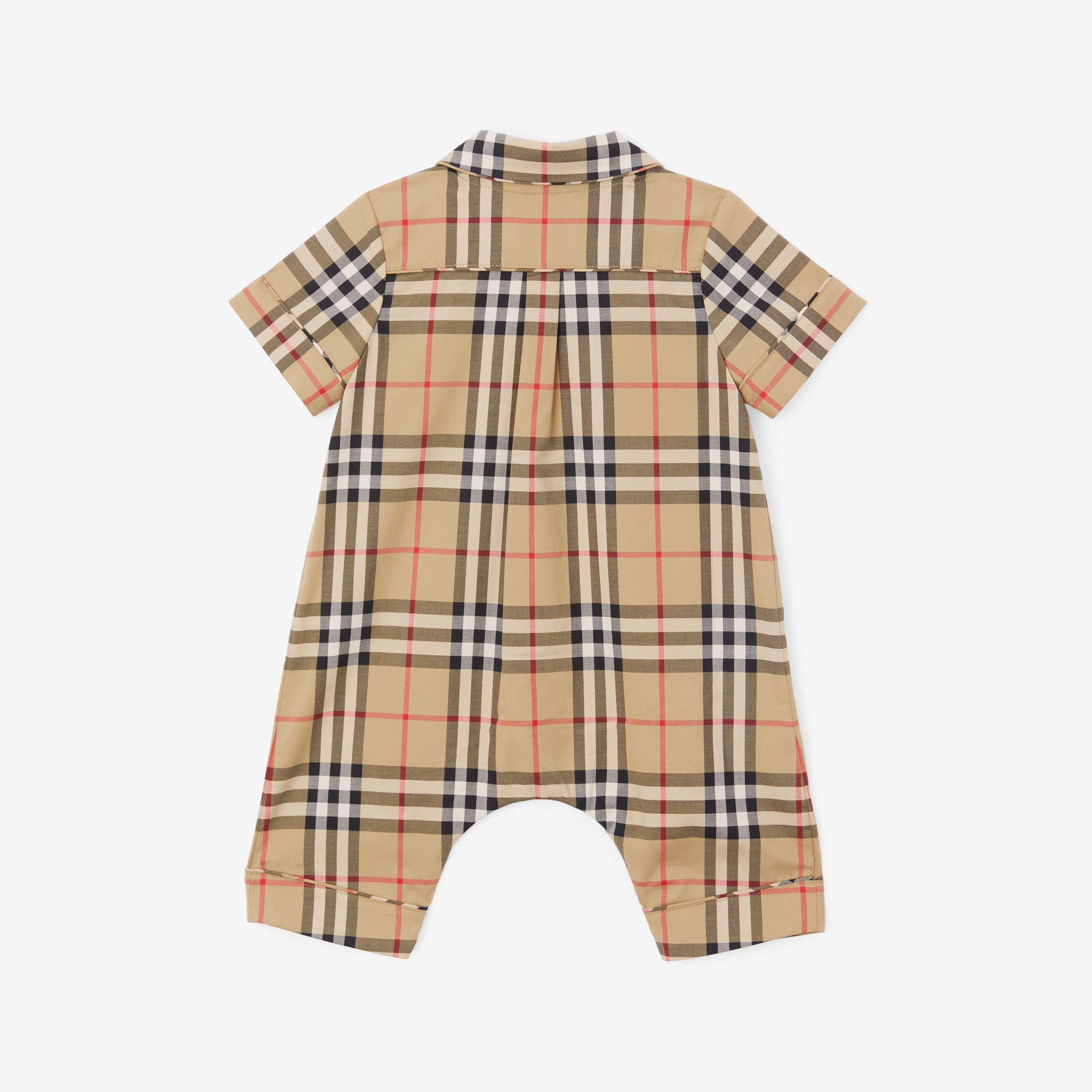 Vintage Check Stretch Cotton Playsuit in Archive Beige - Children | Burberry® Official - 3