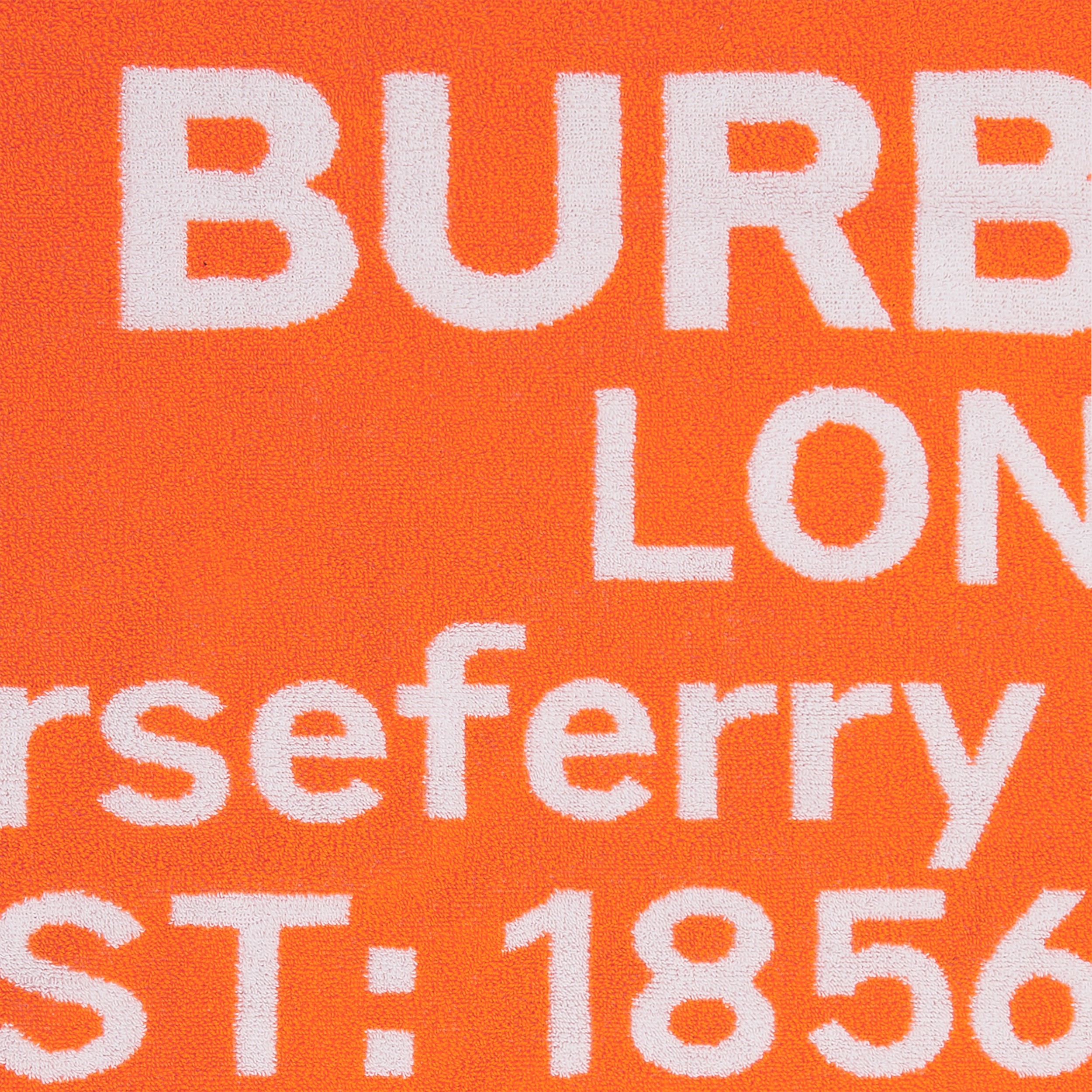 Serviette en jacquard de coton avec coordonnées (Orange Vif) | Site officiel Burberry® - 2