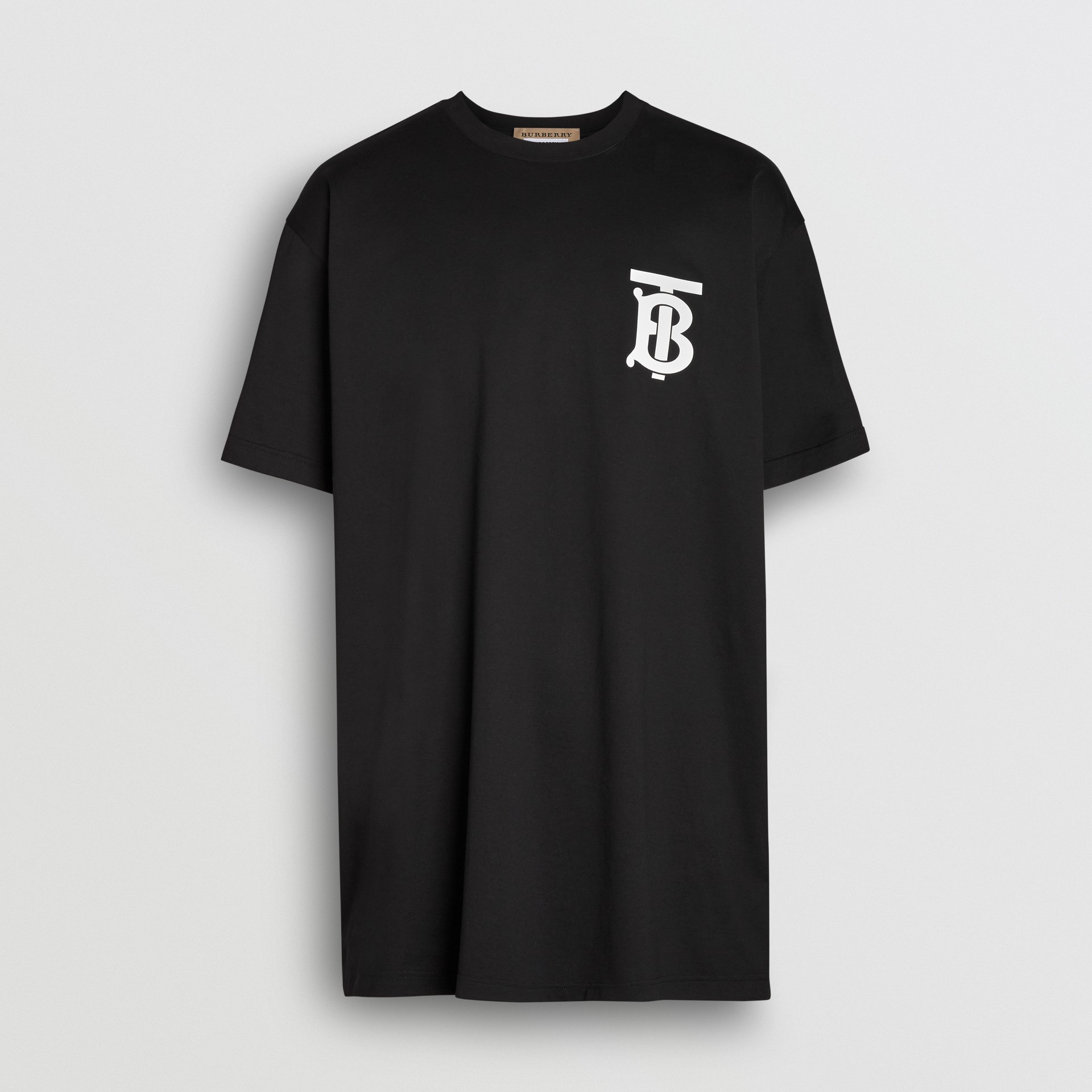 Monogram Motif Cotton Oversized T-shirt in Black - Men | Burberry Australia