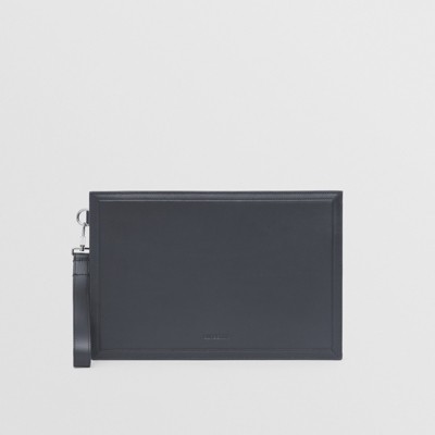 ロゴディテール レザー ジップポーチ (ブラック) - メンズ | Burberry®公式サイト