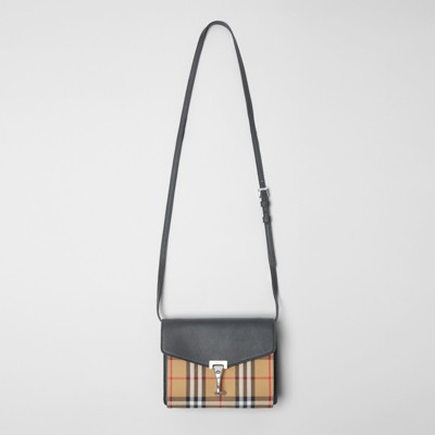 Petit Sac Bandoulière Motif ChecknoirFemme À Vintage En Cuir 4LAR35j