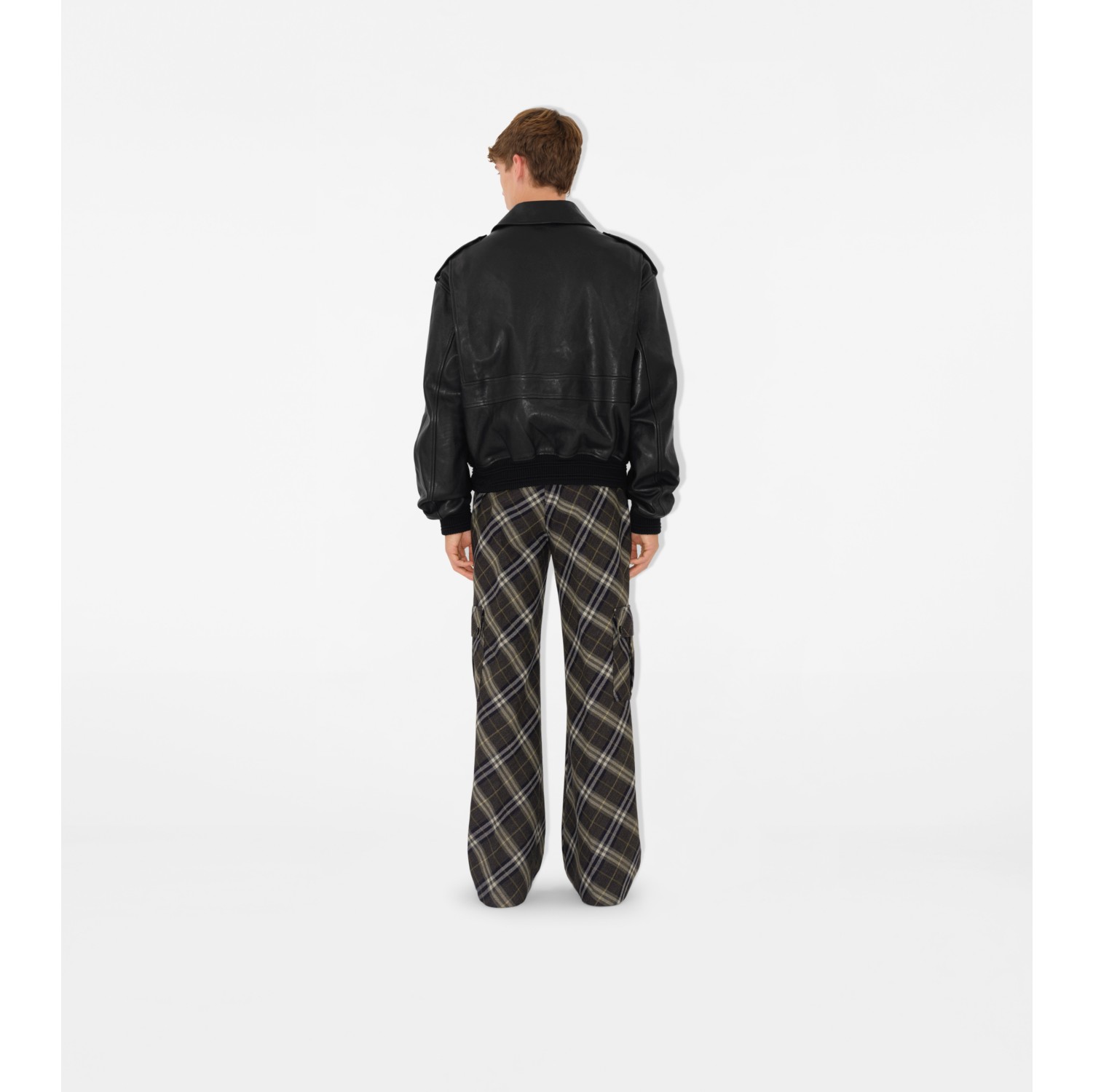 Check Wool Tailored Trousers