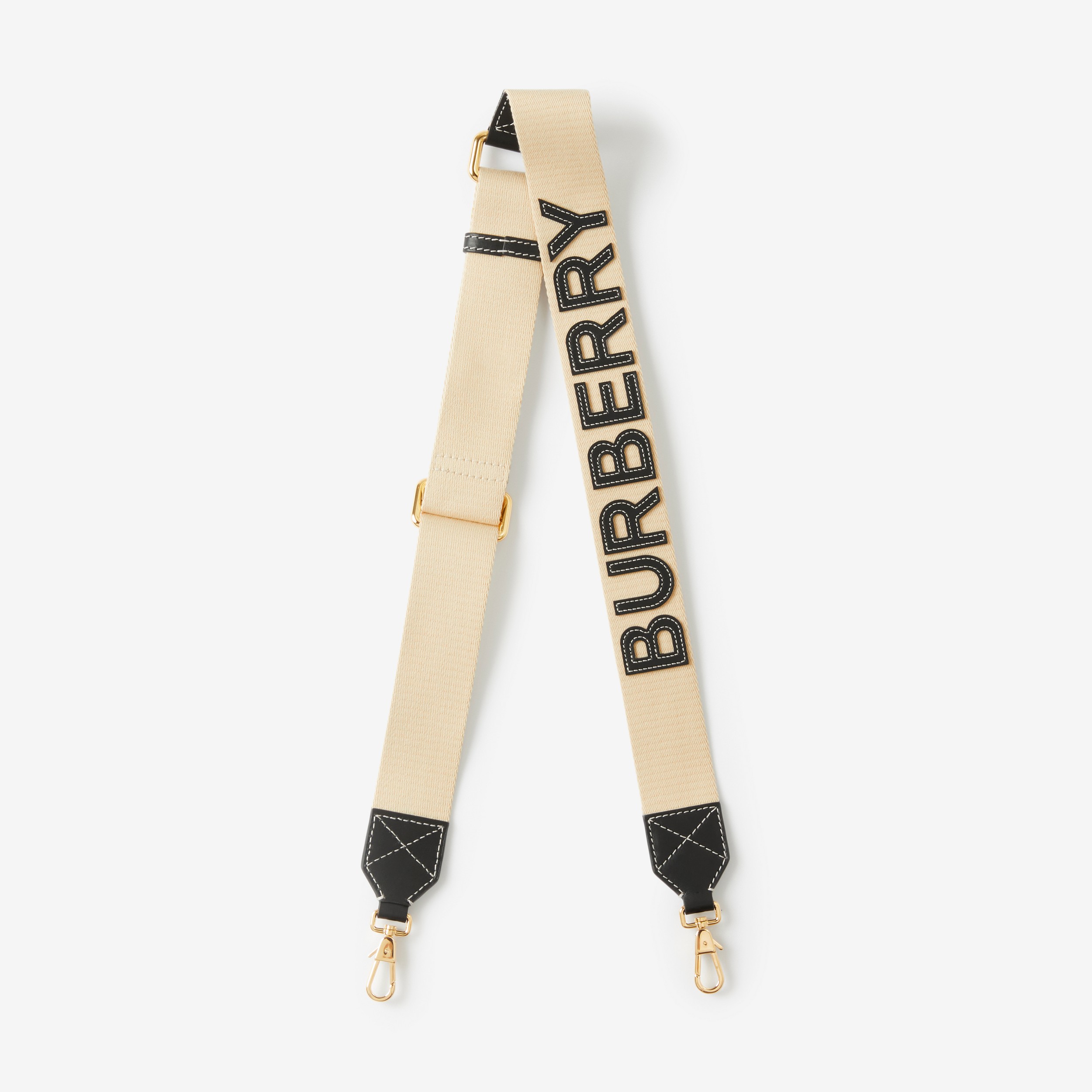 Taschenriemen mit Logodetail aus Leder (Wollweiß/schwarz) - Damen | Burberry® - 1