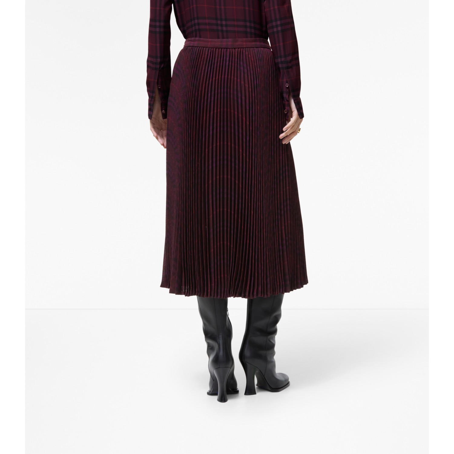 Pleated Wool Midi Skirt - thumbnail 3