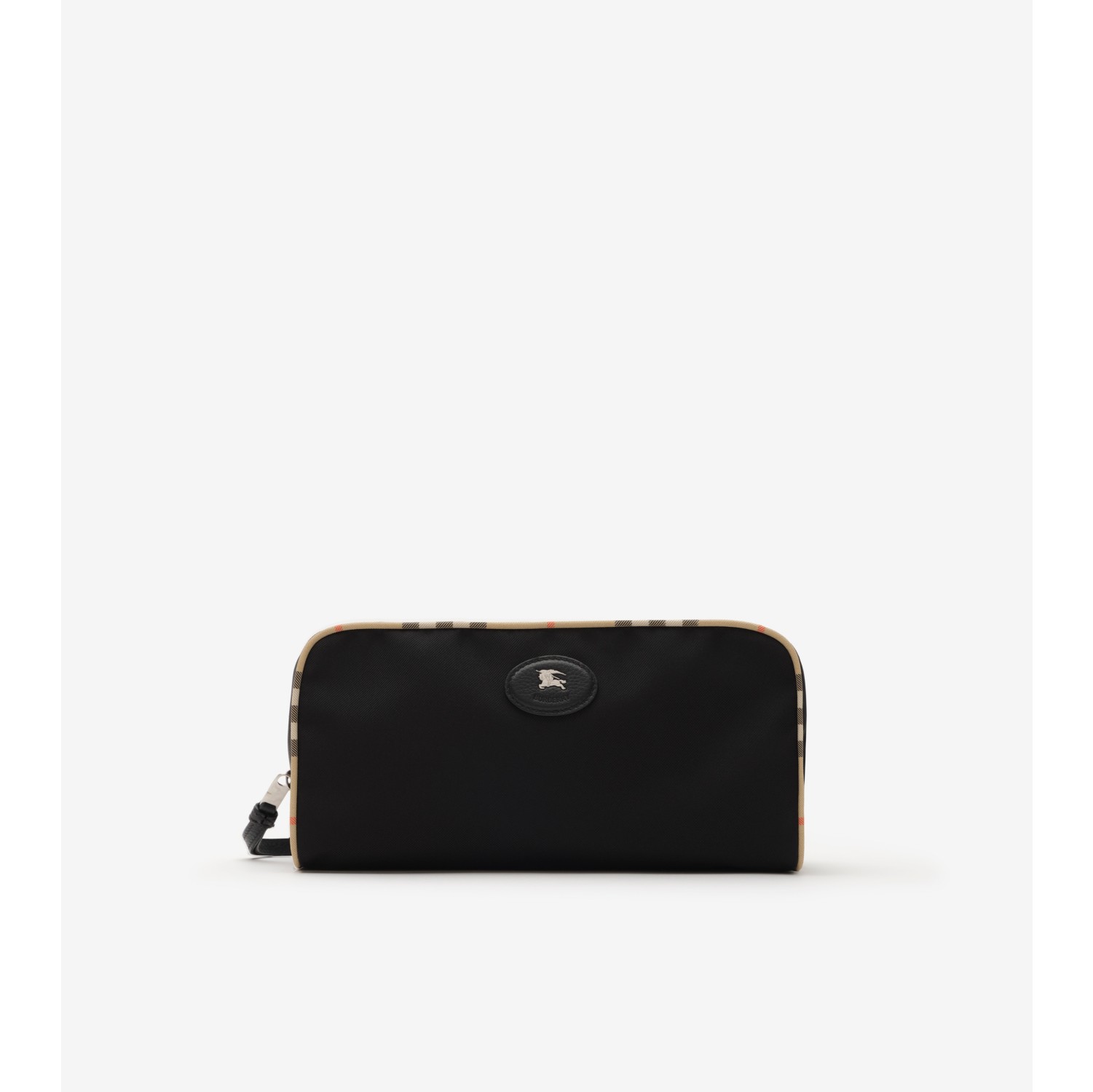 Large Check Trim Travel Pouch