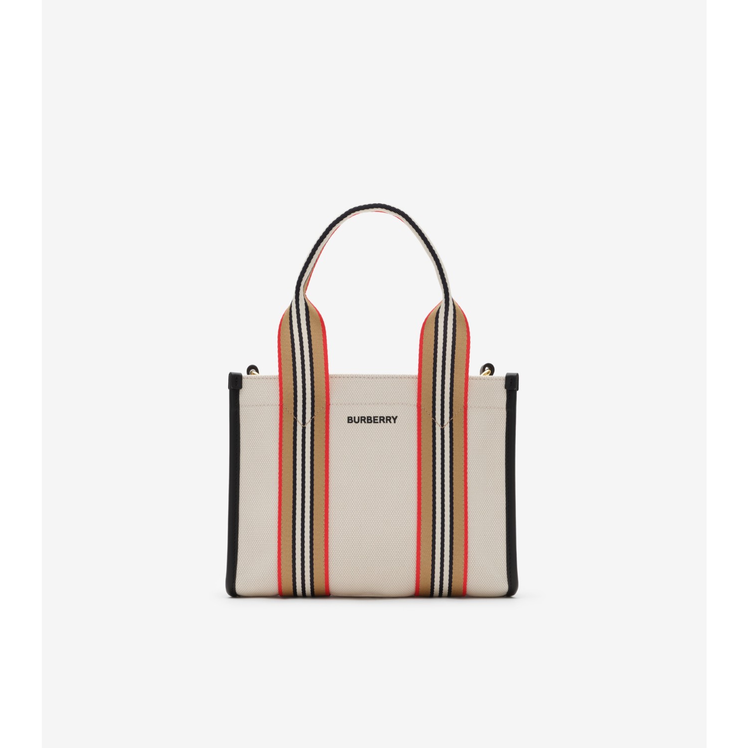 Mini Icon Stripe Trim Canvas Tote