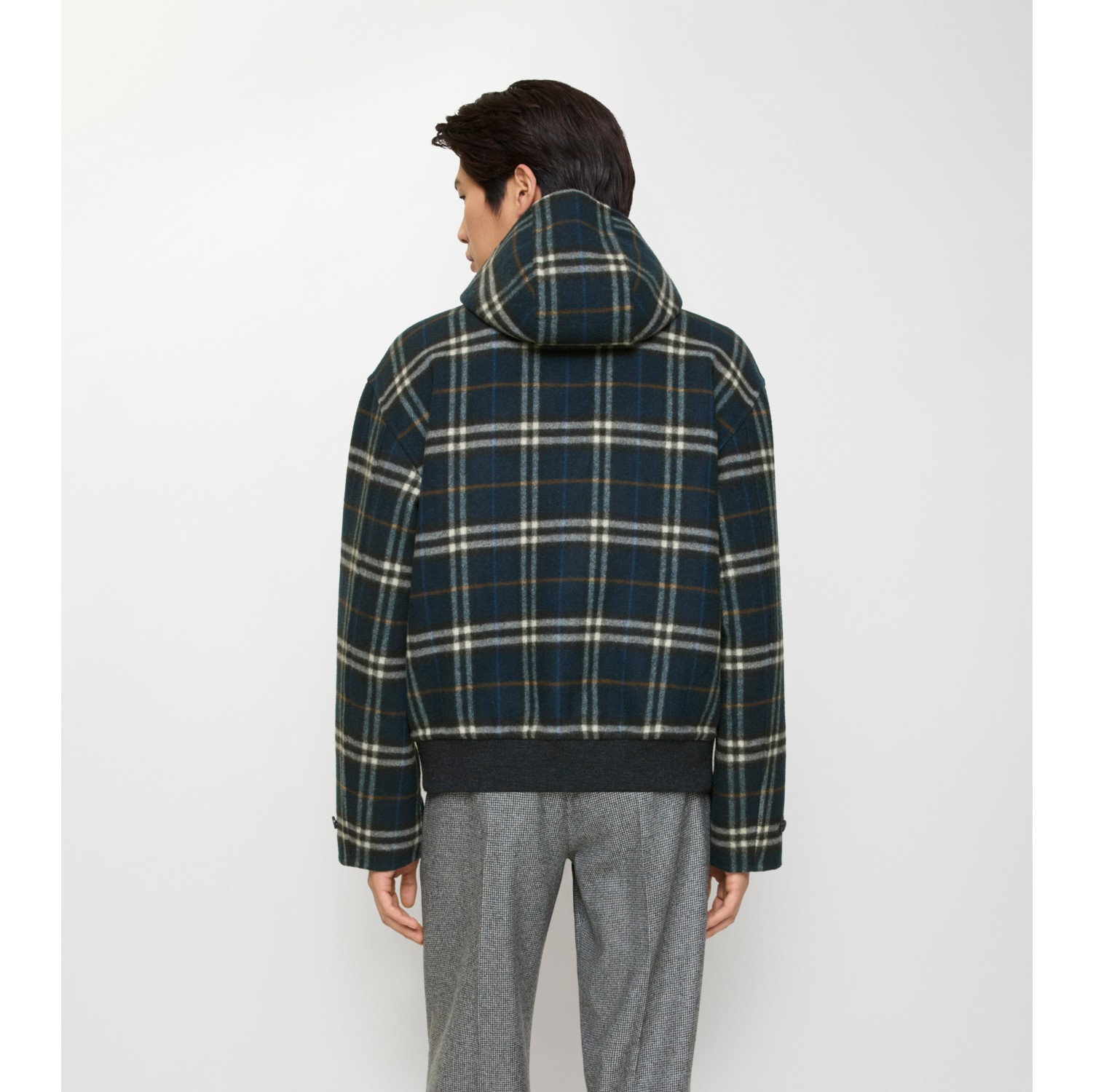 Reversible Wool Hooded Jacket in Pilot blue - Men | Burberry® Official