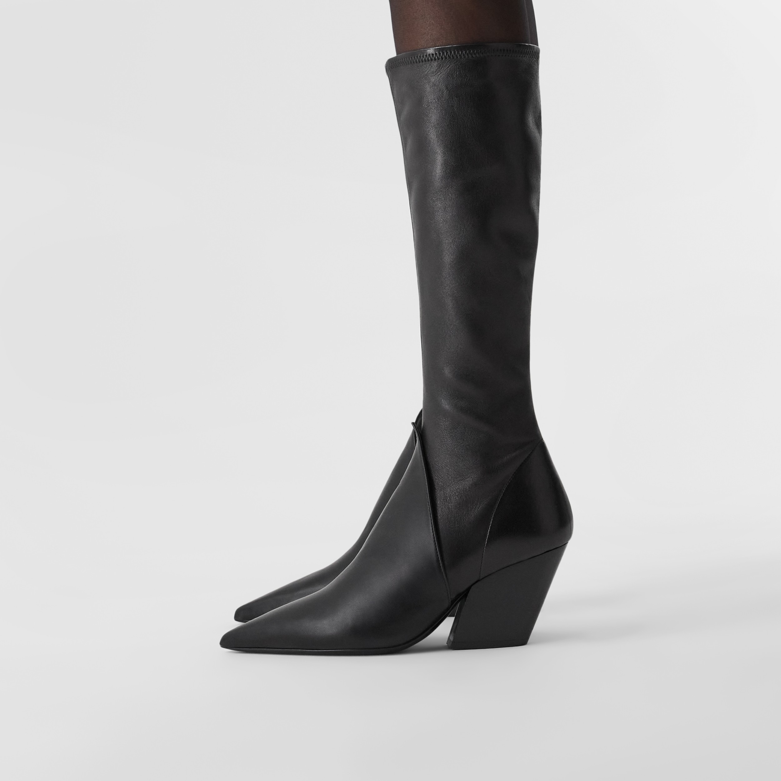 Panelled Lambskin Knee-high Boots in Black - Women | Burberry United States