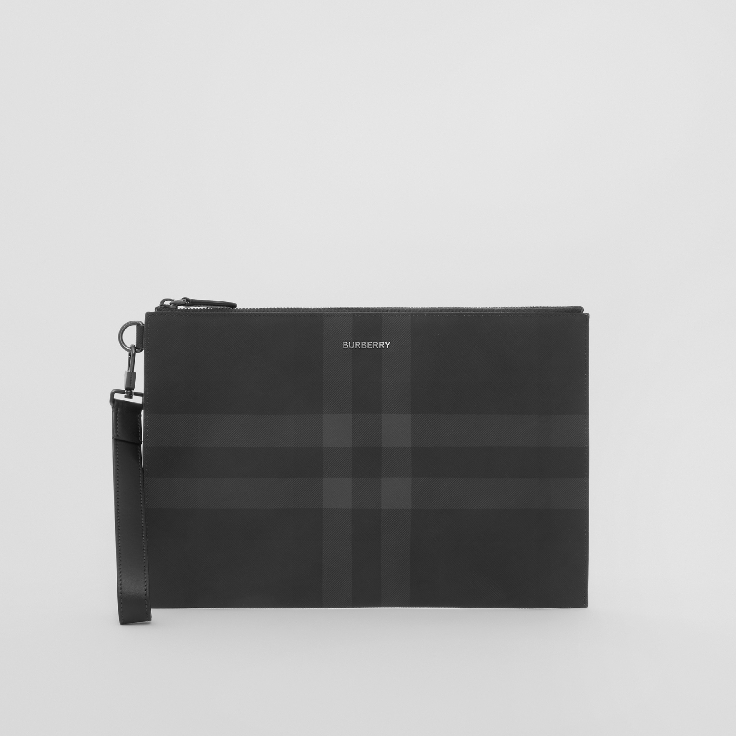 Charcoal Check Large Zip Pouch - Men | Burberry® Official - 4