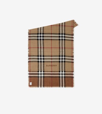 Burberry checked wool-silk reversible scarf - Pink