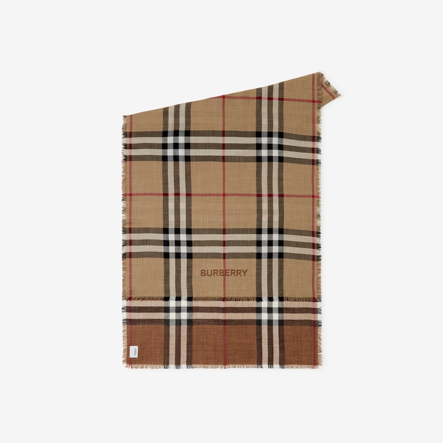 Reversible Check Wool Silk Scarf in Archive beige | Burberry® Official