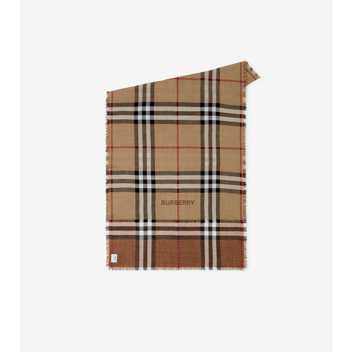 Reversible Check Wool Silk Scarf in Archive beige | Burberry® Official
