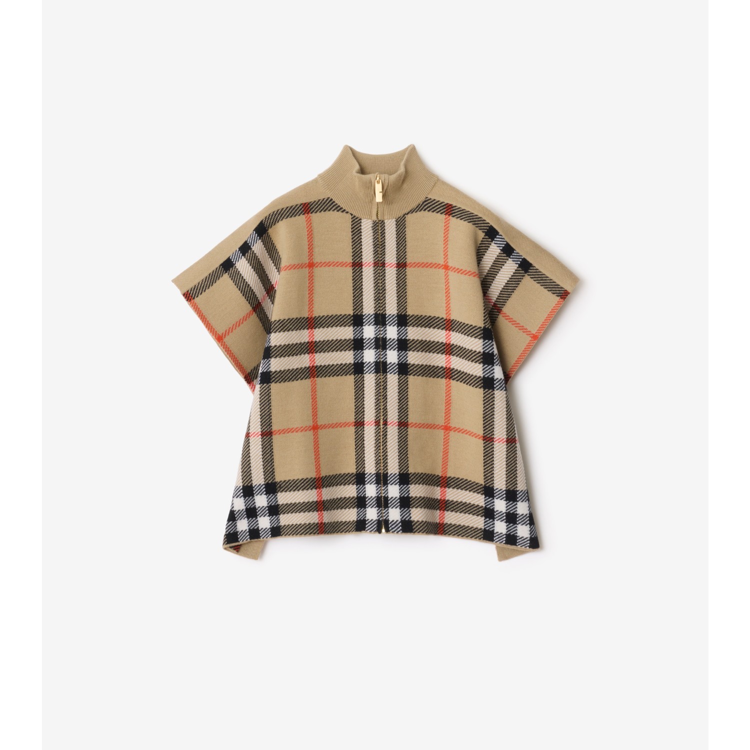 Reversible Check Wool Cape