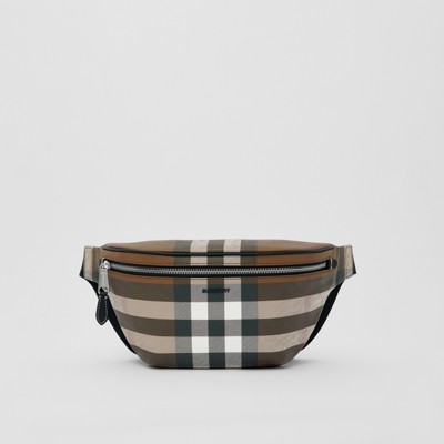 Burberry Check Cason Bum Bag In Dark Birch Brown