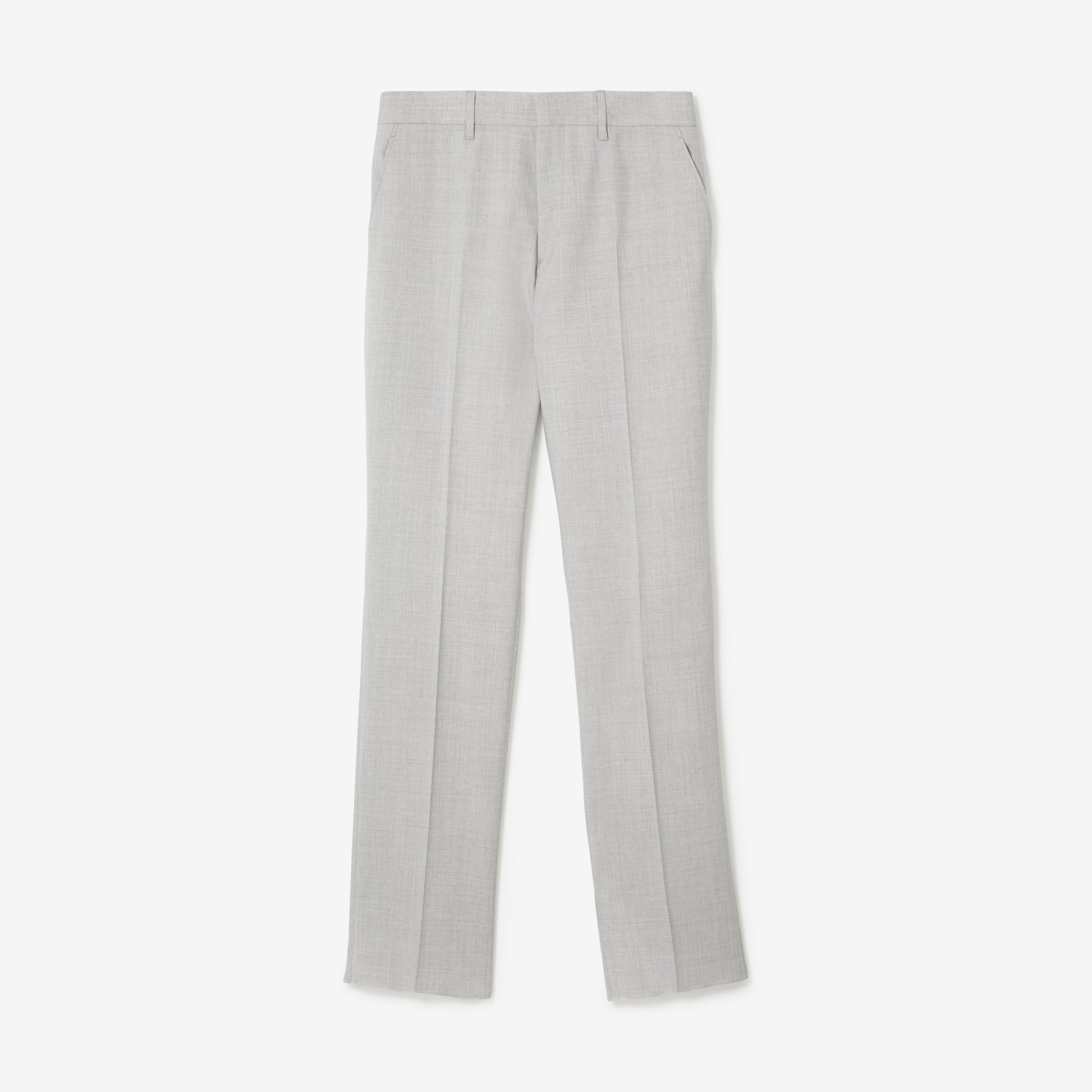 Classic Fit Wool Tailored Trousers in Grey Taupe Melange - Men | Burberry® Official - 1