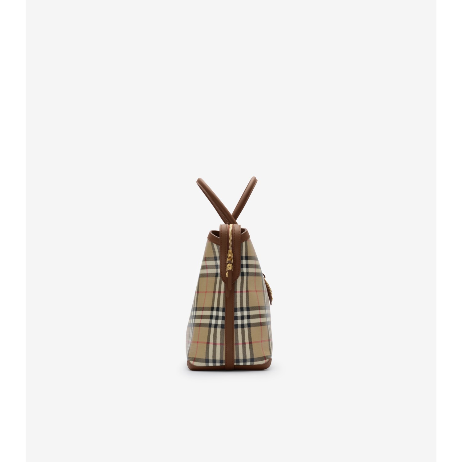 Medium Check Zip Tote in Archive beige - Women, Cotton | Burberry