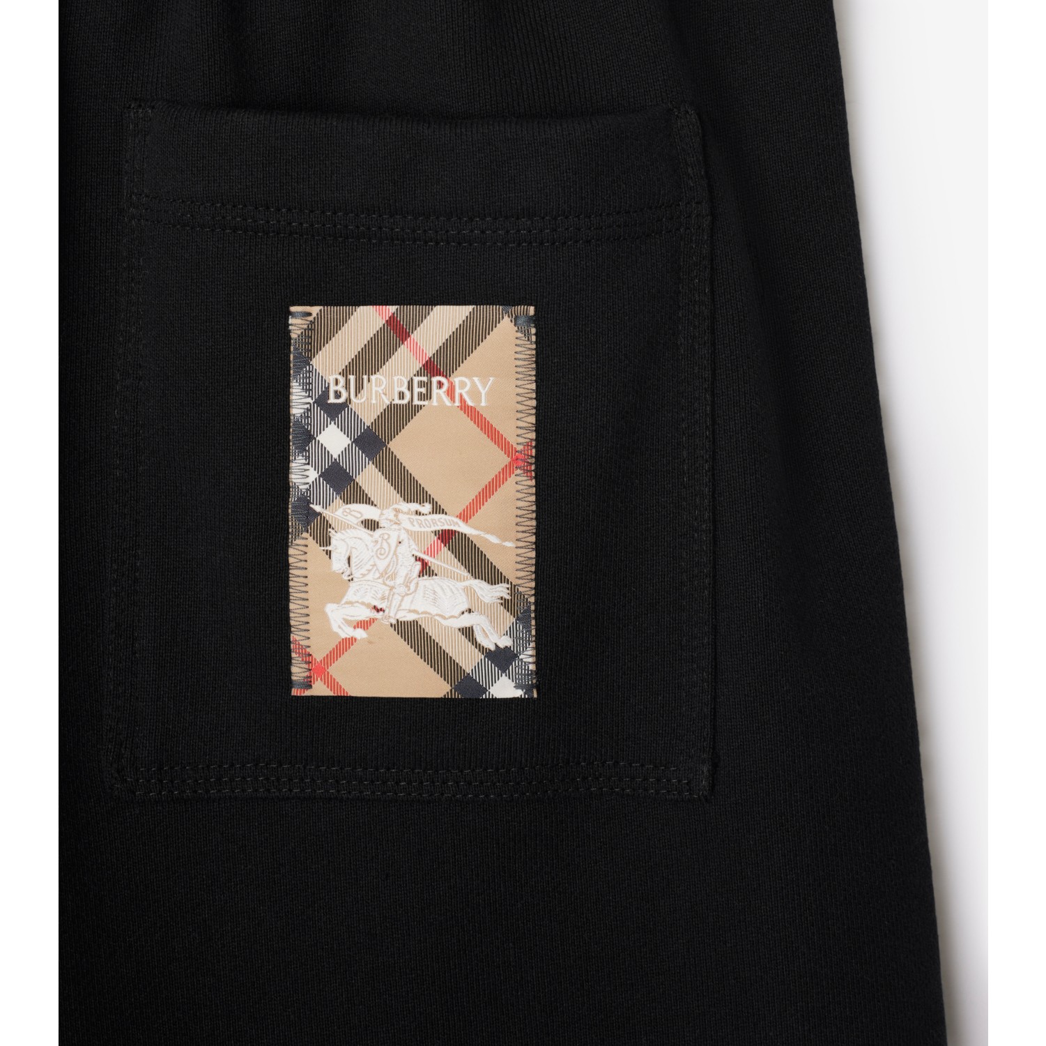 Check Label Cotton Shorts