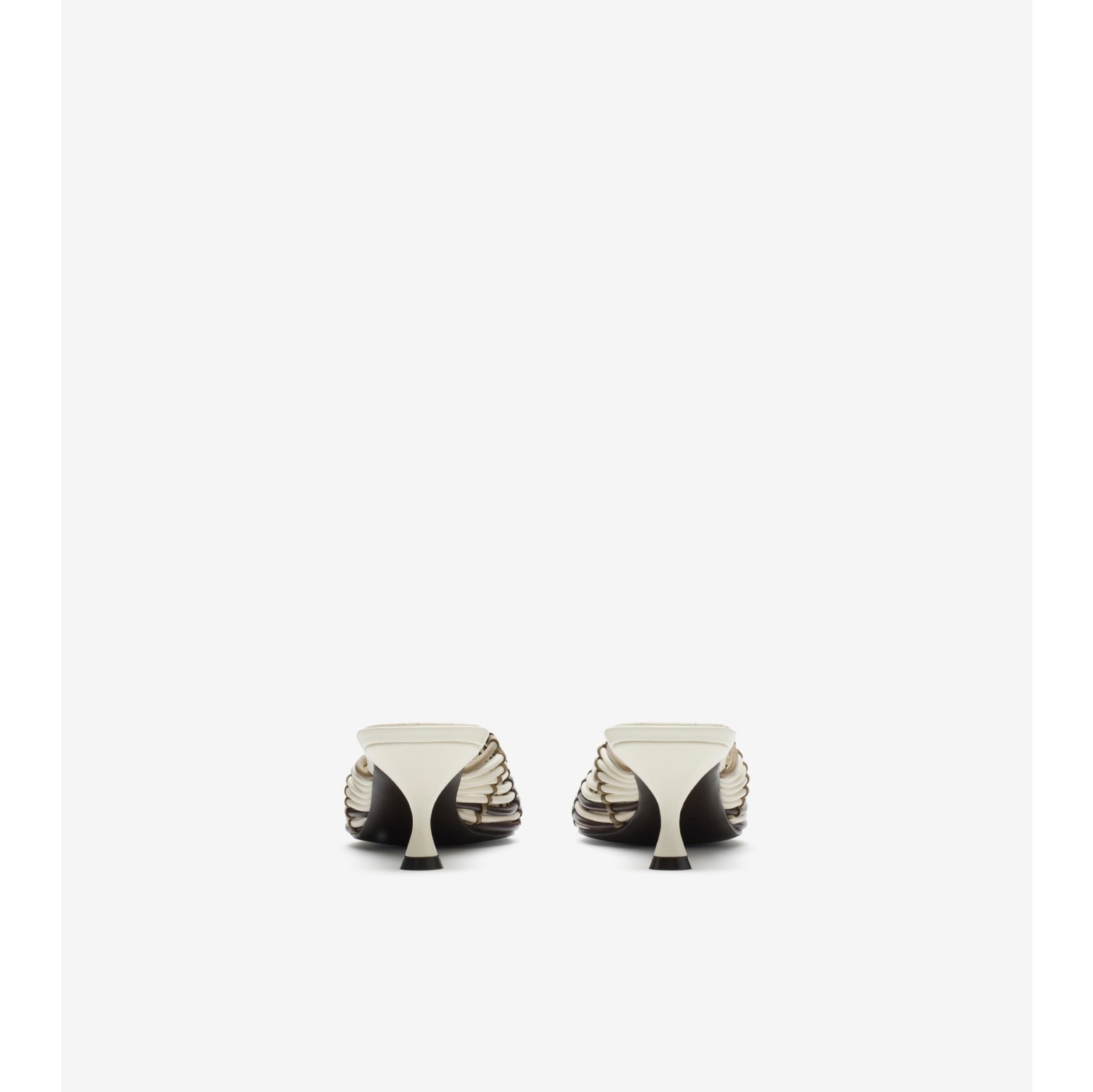 Check Woven Leather Cameo Mules