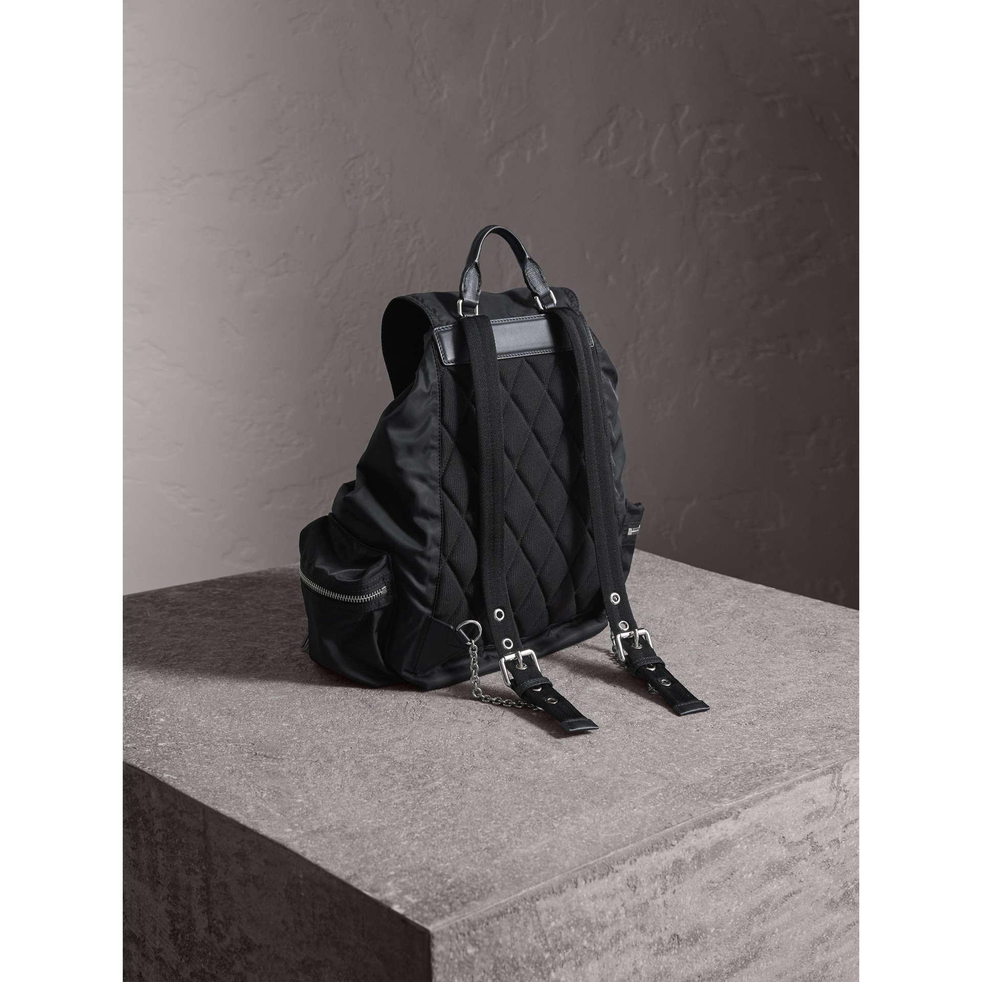 BURBERRY The Large Rucksack in Technical Nylon and Leather